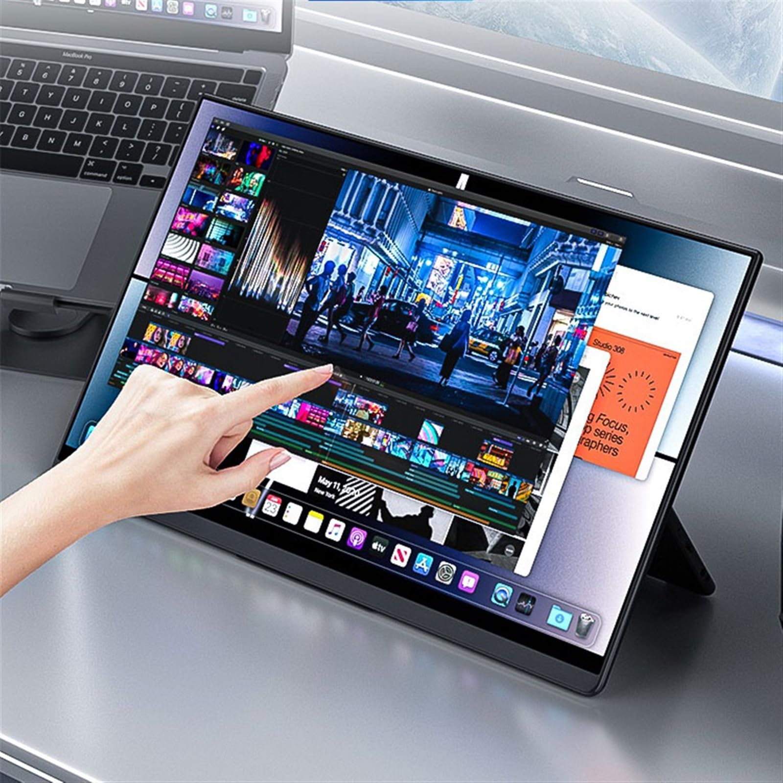 Schermo esterno for telefono cellulare IPS 2K 144HZ da 15,6 pollici secondario multifunzionale Touch Screen di espansione for laptop Monitor for macchina gioco Monitor per Smart Working