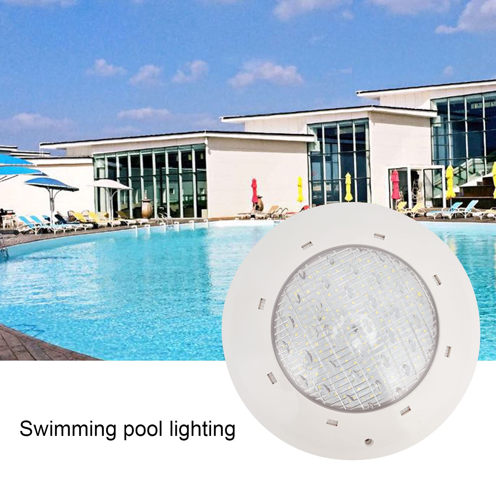 Generic Ciepła, Jasna ścienna Basenowa AC12V z żywotnością Diod LED 50000 H, Lustrzana Konstrukcja PC do Oświetlenia Basenu, Baseny Hotelowe, 28x28x7cm (18W)