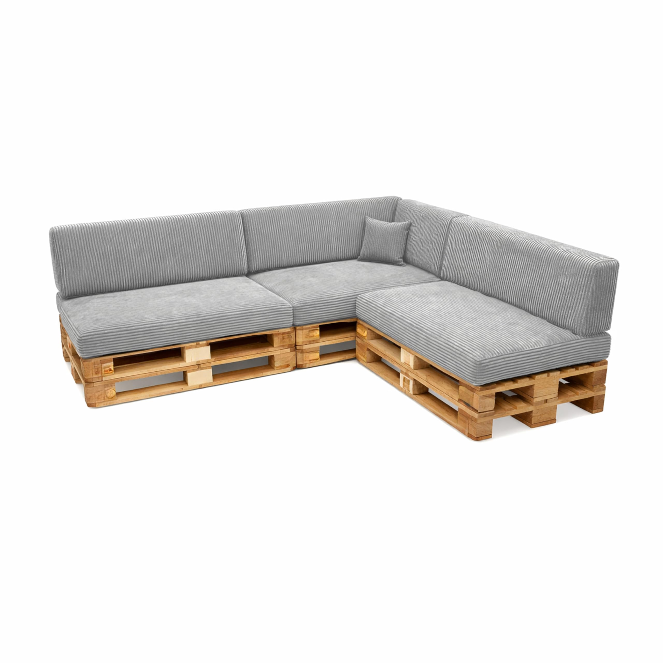 POKAR Euro Pallet Seating Set of 2: 1x seat cushion 120x80cm + 1x back cushion 120x40cm, cold foam, removable covers, Home Garden Furniture DIY, indoor outdoor pillow, without pallets, Beige — view 116