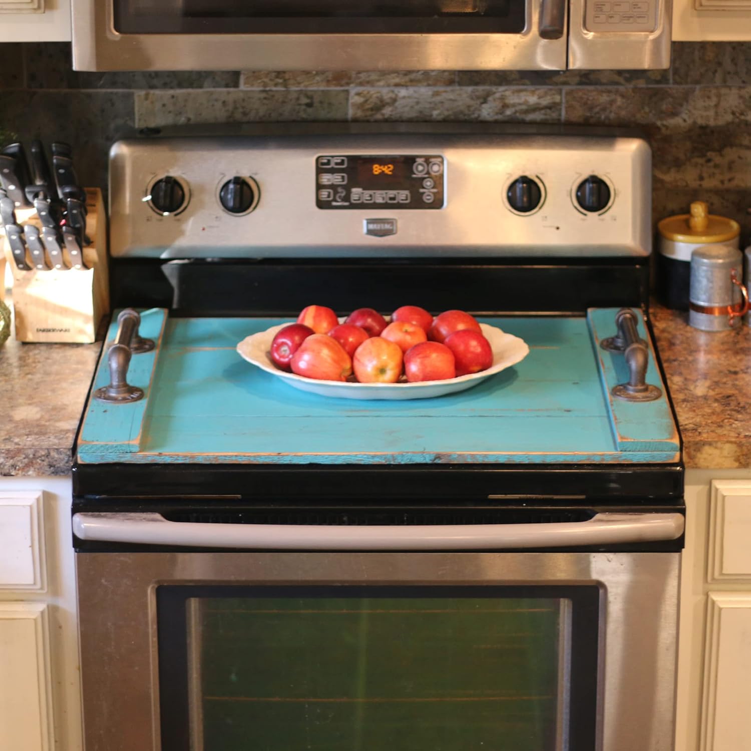 Stove Top Cover; Stove Top Tray; Noodle Board; Charcuterie Board; Cutting Board (Turquoise) One Size