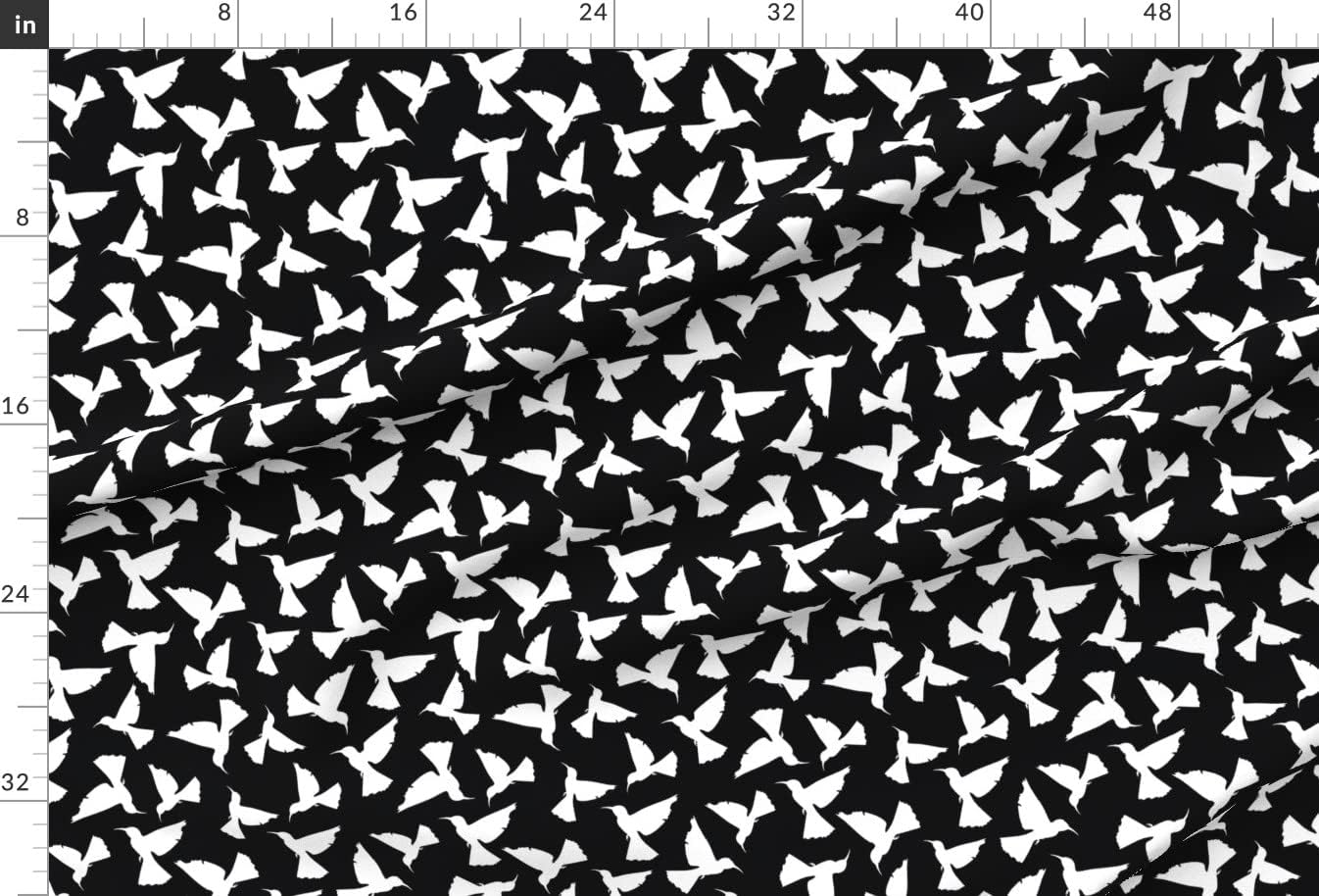 Spoonflower Fabric - Hummingbird White Black Hummingbirds Birds Stripes Dots Printed on Upholstery Velvet Fabric Fat Quarter - Upholstery Home Decor Bottomweight Apparel