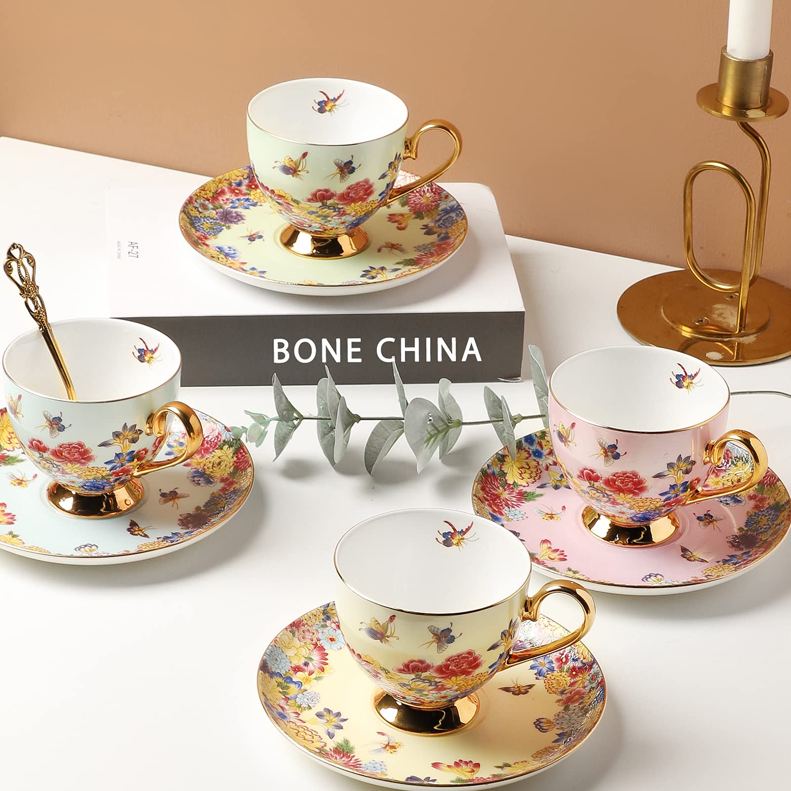 PTGG Ensemble De Tasses à Café En Porcelaine Anglaise Européenne