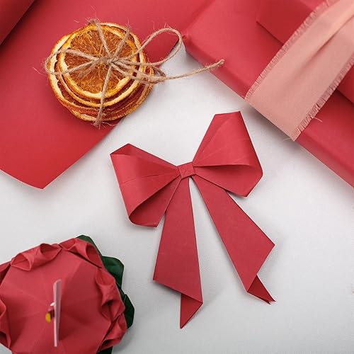 Miniatura 6 de Merture Rollo de papel de regalo de 12 pulgadas x 100 pies, 1 rollo (100 pies cuadrados), papel kraft rojo para todas las ocasiones, envoltura de
