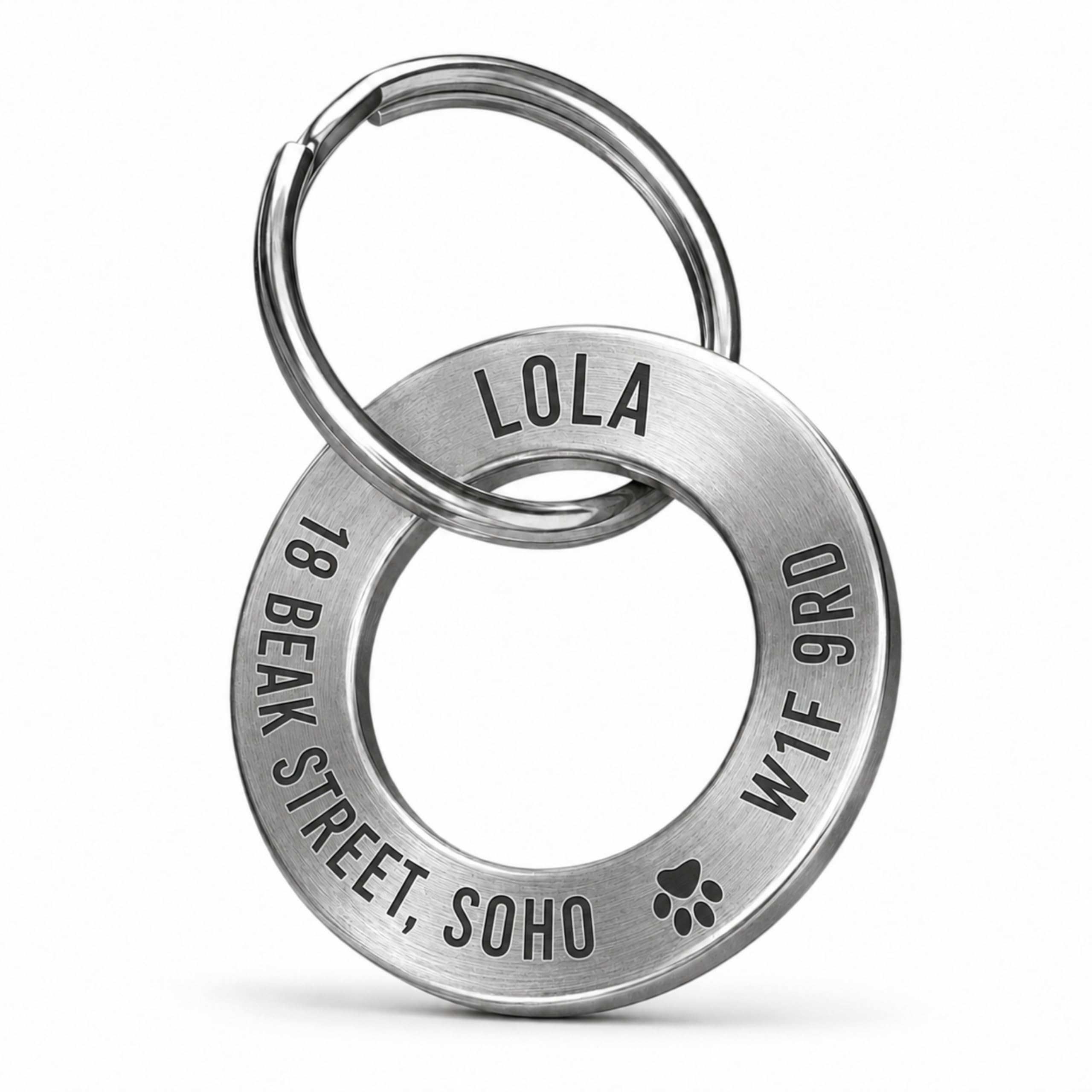 Médaille personnalisée pour animaux de compagnie – Bague d'identification gravée profonde en acier inoxydable (25 mm, taille S) – Médaille nom durable pour collier de chien ou chat – Fabriqué