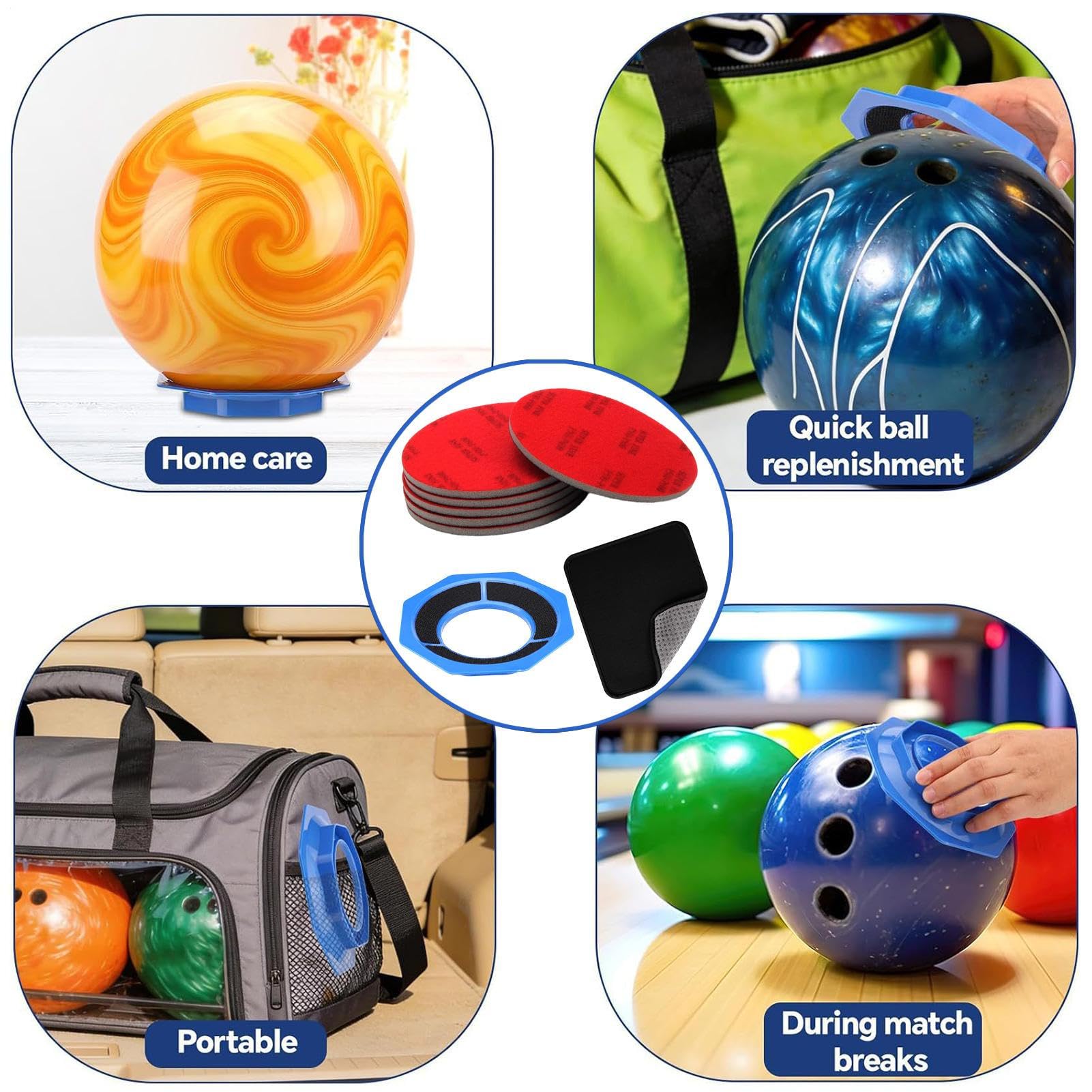 Générique Tampons De Polissage pour – Modern Boules Bowling, Polisseur, Universel Réutilisable Portable Kit, Nettoyant Boule avec Coupelle Compétitions | Multipurpose Outdoor Indoor Utility