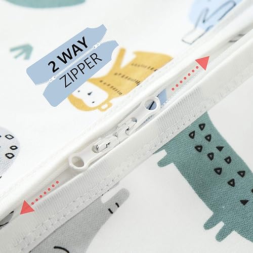 Miniatura 7 de Mosebears Saco de dormir para bebé con cremallera de 2 vías, saco de dormir de algodón de 0.5 TOG unisex (paquete de 2, L (12-18 meses))