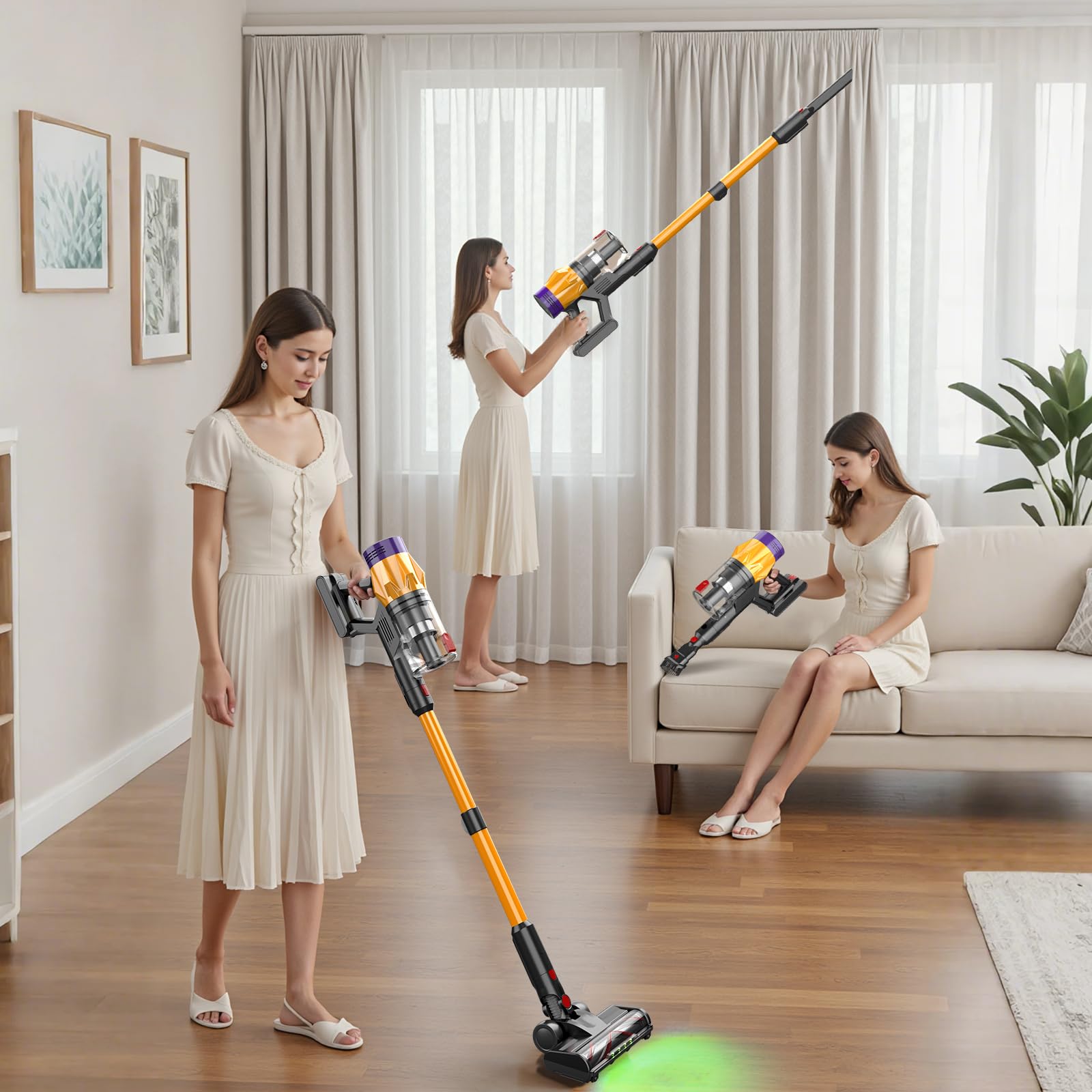 Cordless Stick Vacuum Cleaner - 550W, 45Kpa Suction, Up To 50 Min Runtime, Self-Standing, For Hardwood & Carpet - View #8