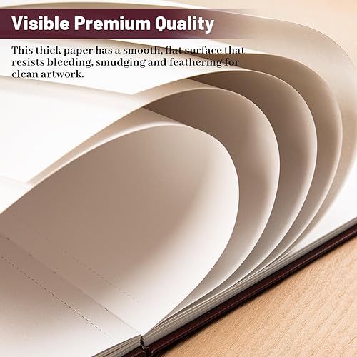 Miniatura 6 de Libro de bocetos de tapa dura de 9 x 12 pulgadas, cuaderno de bocetos, papel de dibujo suave y grueso de 5.64 ozm, 46 hojas92 páginas, páginas