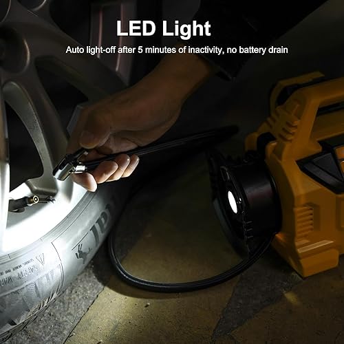 Miniatura 7 de MaxMore Inflador/desinflador portátil de neumáticos compatible con batería DeWalt 20V (solo herramienta), bomba de compresor de aire inalámbrica