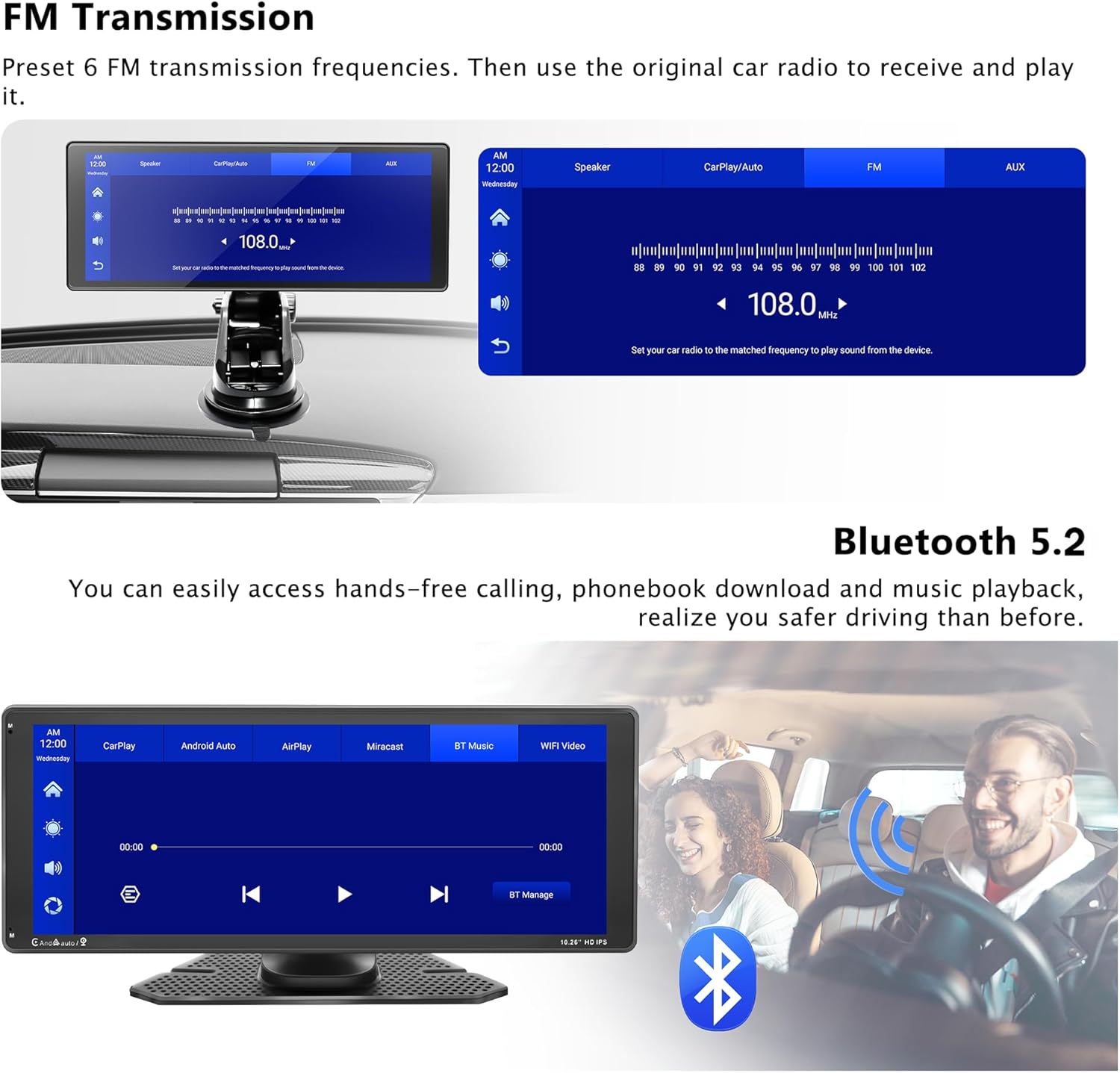 FM Transmission settings on the car stereo
