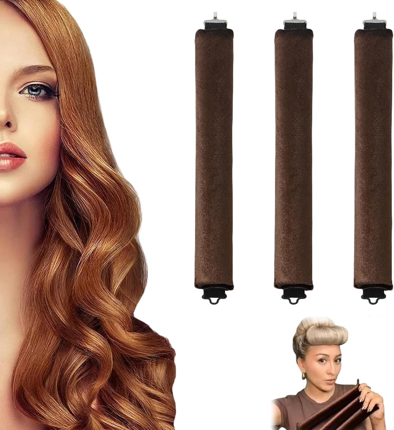 VANVO Heatless Hair Curler Set | Flexi Rods for Heatless Curls for All ...