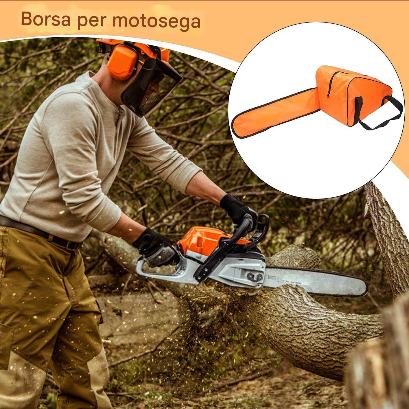 Box für Kettensäge – Halterung aus wasserdichtem Oxford-Stoff, tragbar für Ketten, Gartenwerkzeuge, Tasche für Schutzausrüstung