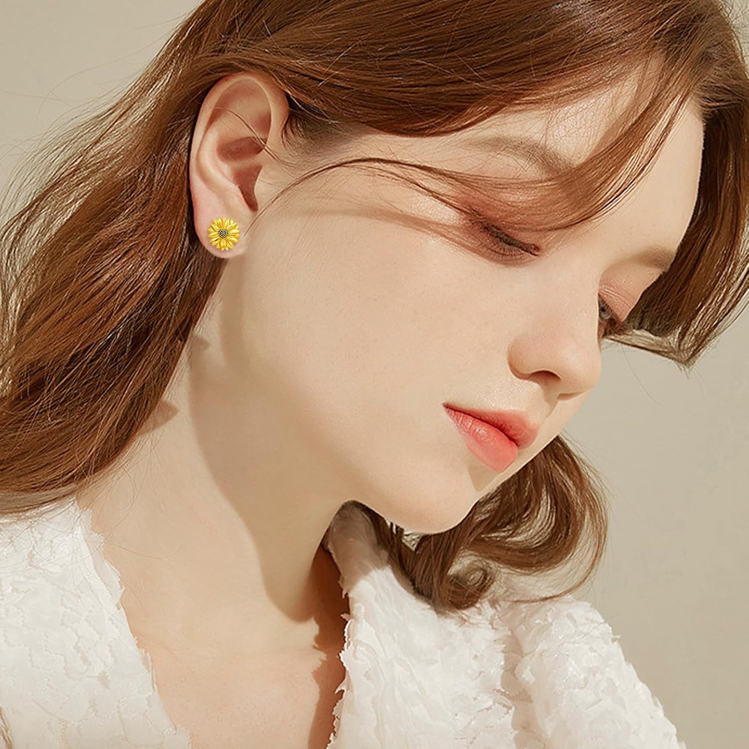 Sunflower Earrings for Women 925 Sterling Silver Sunflower Earrings You Are My Sunshine Earrings Flower Earrings Sunflower Jewelry Gifts for Women - Image 3