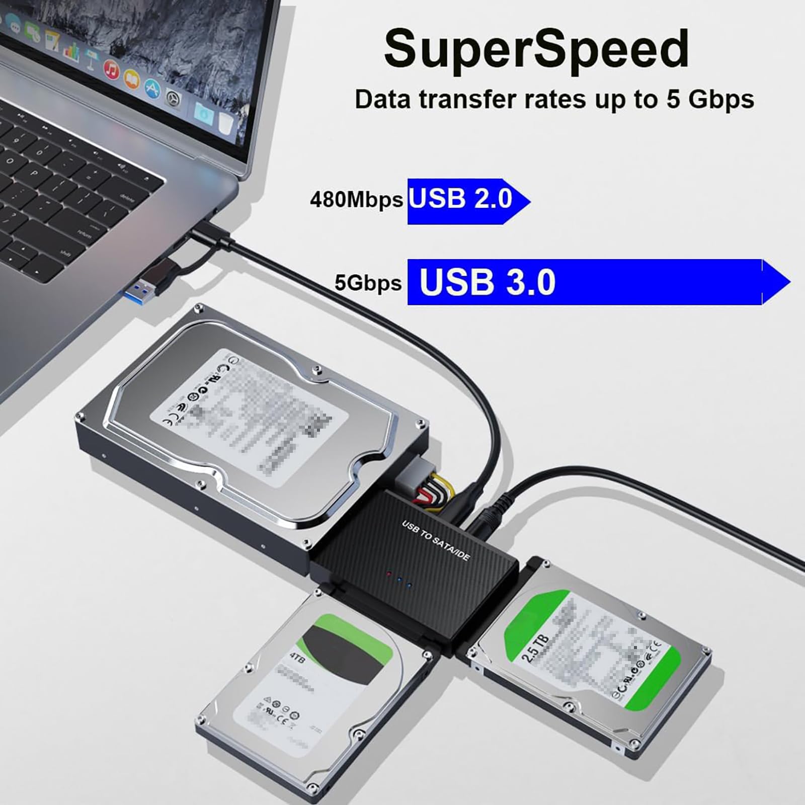Zewnętrzna obudowa dysku twardego do 2,5-calowego dysku twardego SATA SSD HDD USB 3.0 do SATA III 7 mm 9,5 mm kompatybilna z WD Seagate Toshiba Samsung Hitachi PS4 Xbox (obudowa E39)