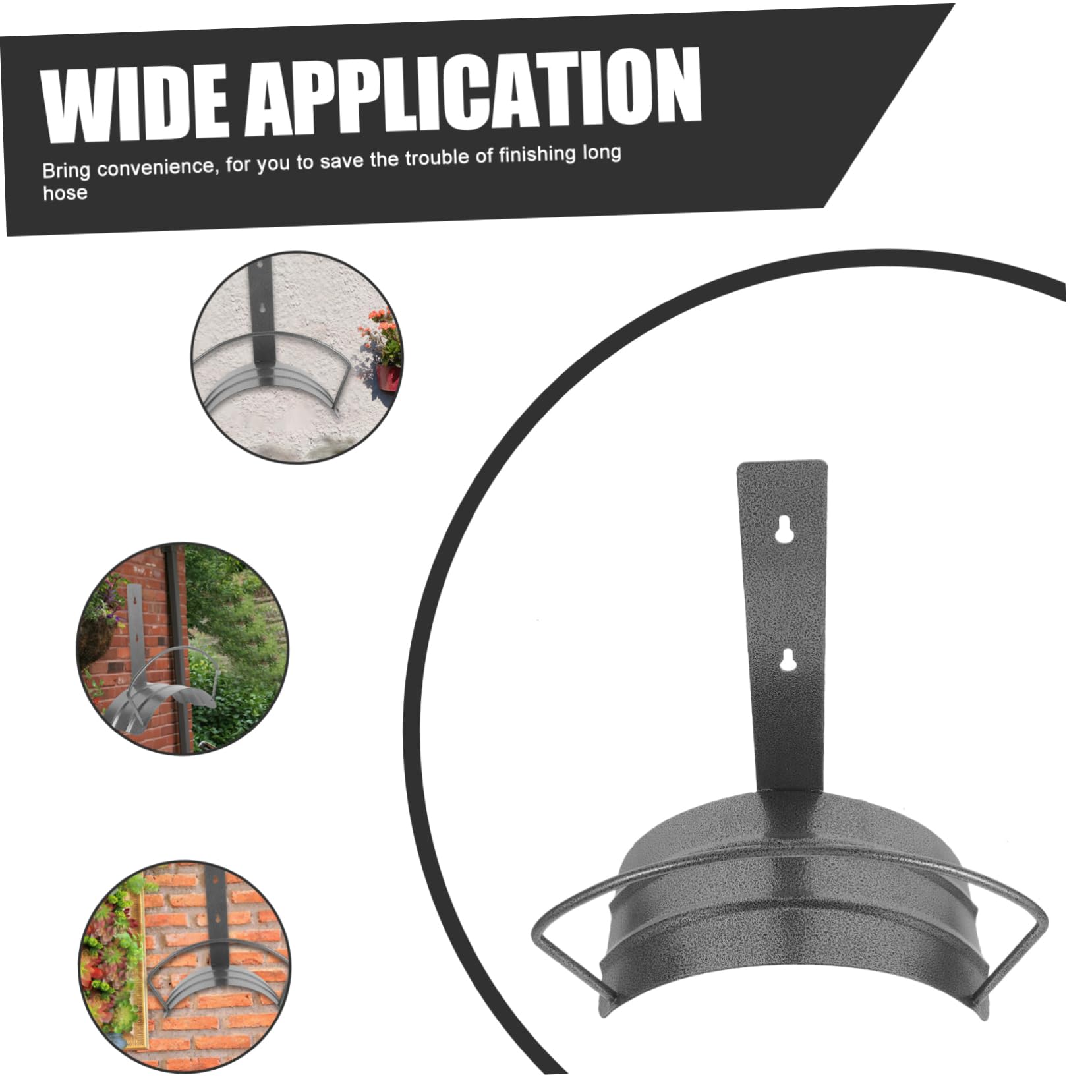 VANZACK Support De Tuyau D’arrosage Mural en Fer Robuste, Fixation Murale Amovible pour Jardin, Porte-Tuyau Décoratif, Protège-tuyaux pour Parterres De Fleurs Et Espaces Extérieurs