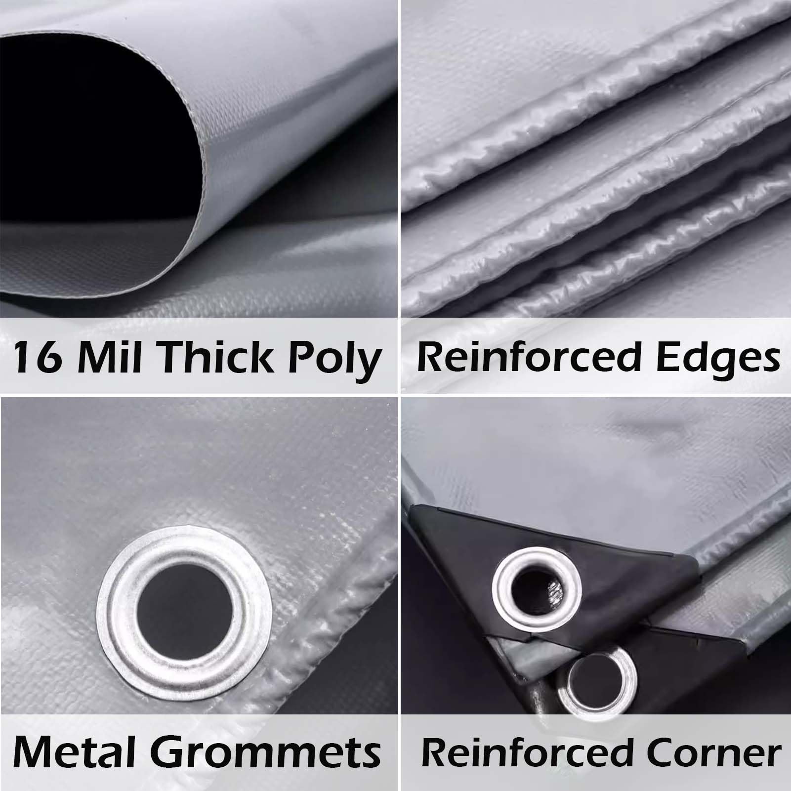 SRHIMEOS 2.5x3 Telone Occhiellato Resistente Impermeabile, Telo in PVC per Esterno Occhiellato, Telo di Protezione Pesante, Teloni Impermeabili, Telo di Copertura Multiuso