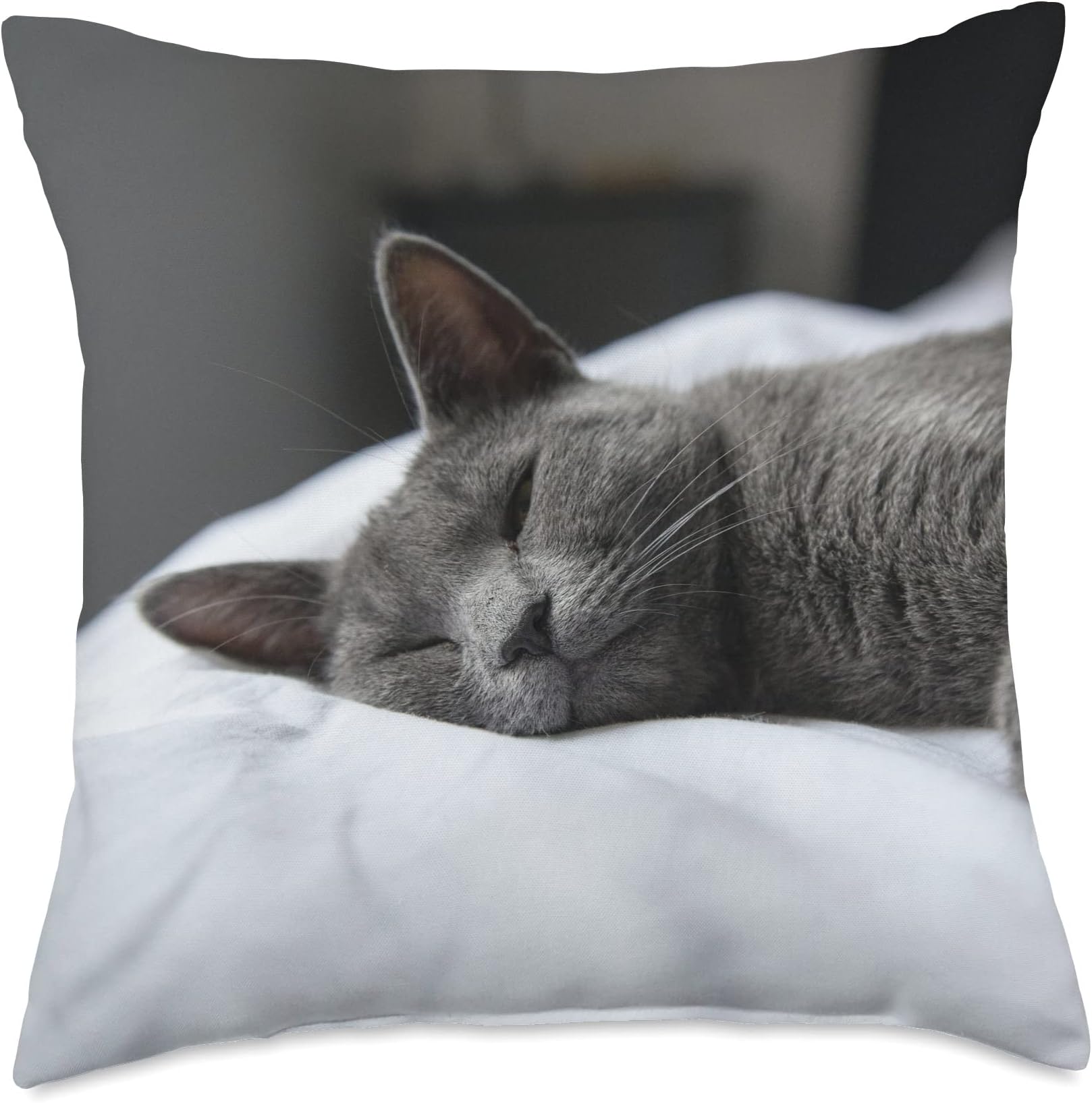 Russian Blue Cat Throw Pillow