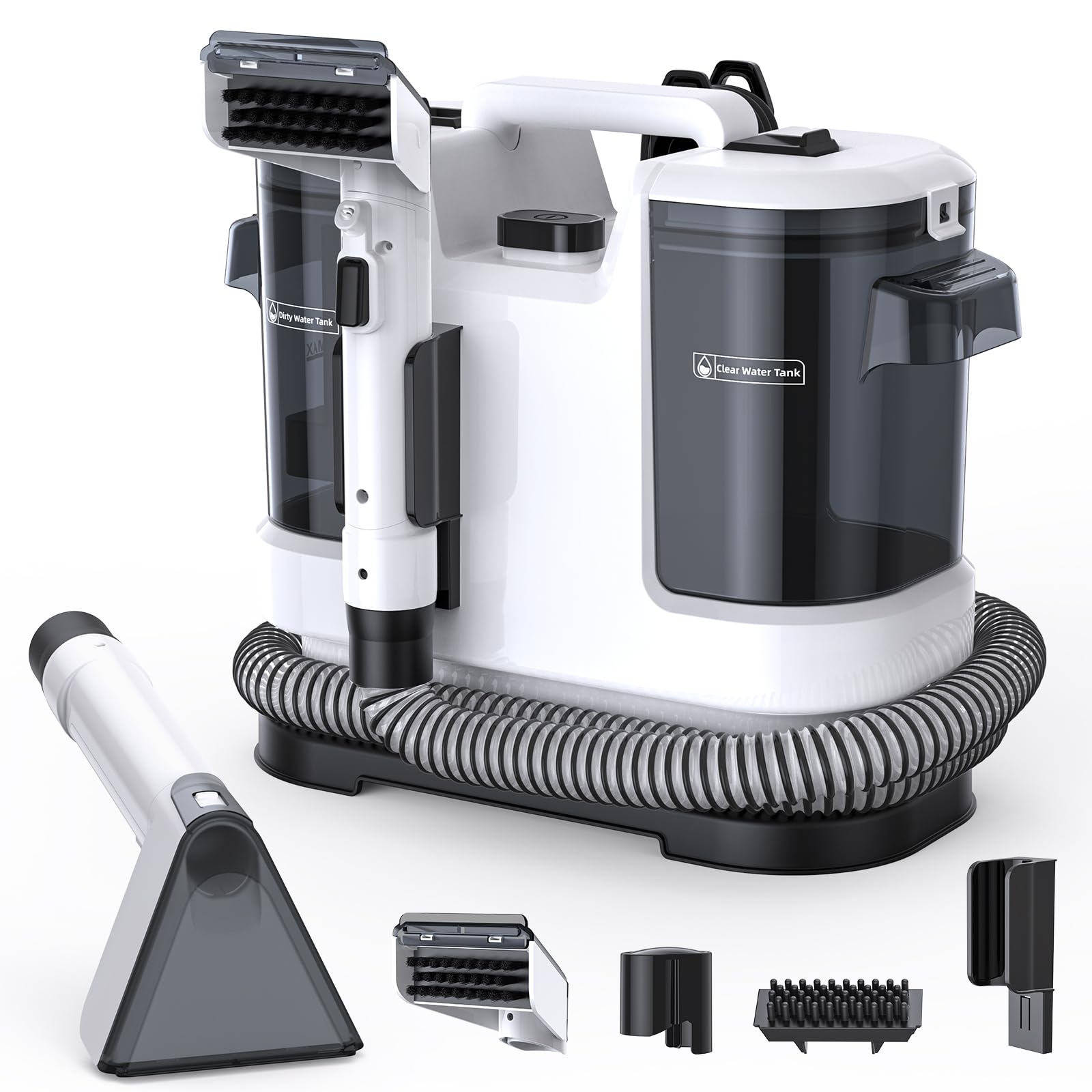 Lubluelu Nasssauger Polsterreiniger Gerät, 500 W - 15 kPa Teppichreiniger Waschsauger, tragbares Teppich-Reinigungsgerät mit Selbstreinigung und langem Schlauch für Teppiche, Sofas & Auto-Innenräume