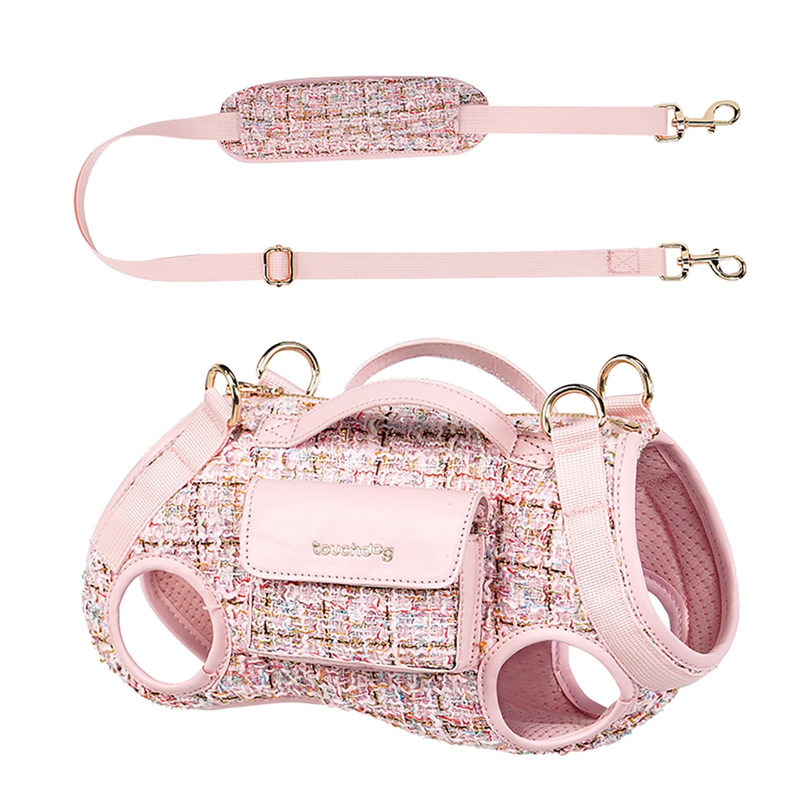 Arnés elevador para perros, con diseño de cinturón de cojín suave, ligero, transpirable, multifuncional, se puede utilizar como bolso de mano (rosa, M)