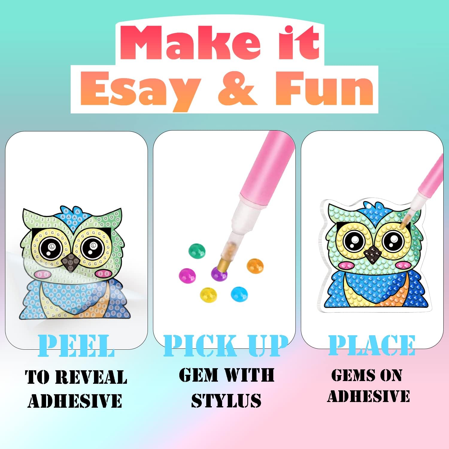 Klever Kits 16 Proyectos De Pintura Con Gemas, Kit Pintura Con Gemas Diamante Para Niños 5D