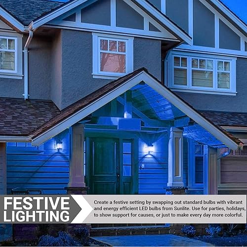 Miniatura 4 de Sunlite A193WBLED - Foco LED de color A19, 3 W (equivalente a 25 W), base mediana E26, no regulable, certificación UL, 1 unidad (paquete de 1),