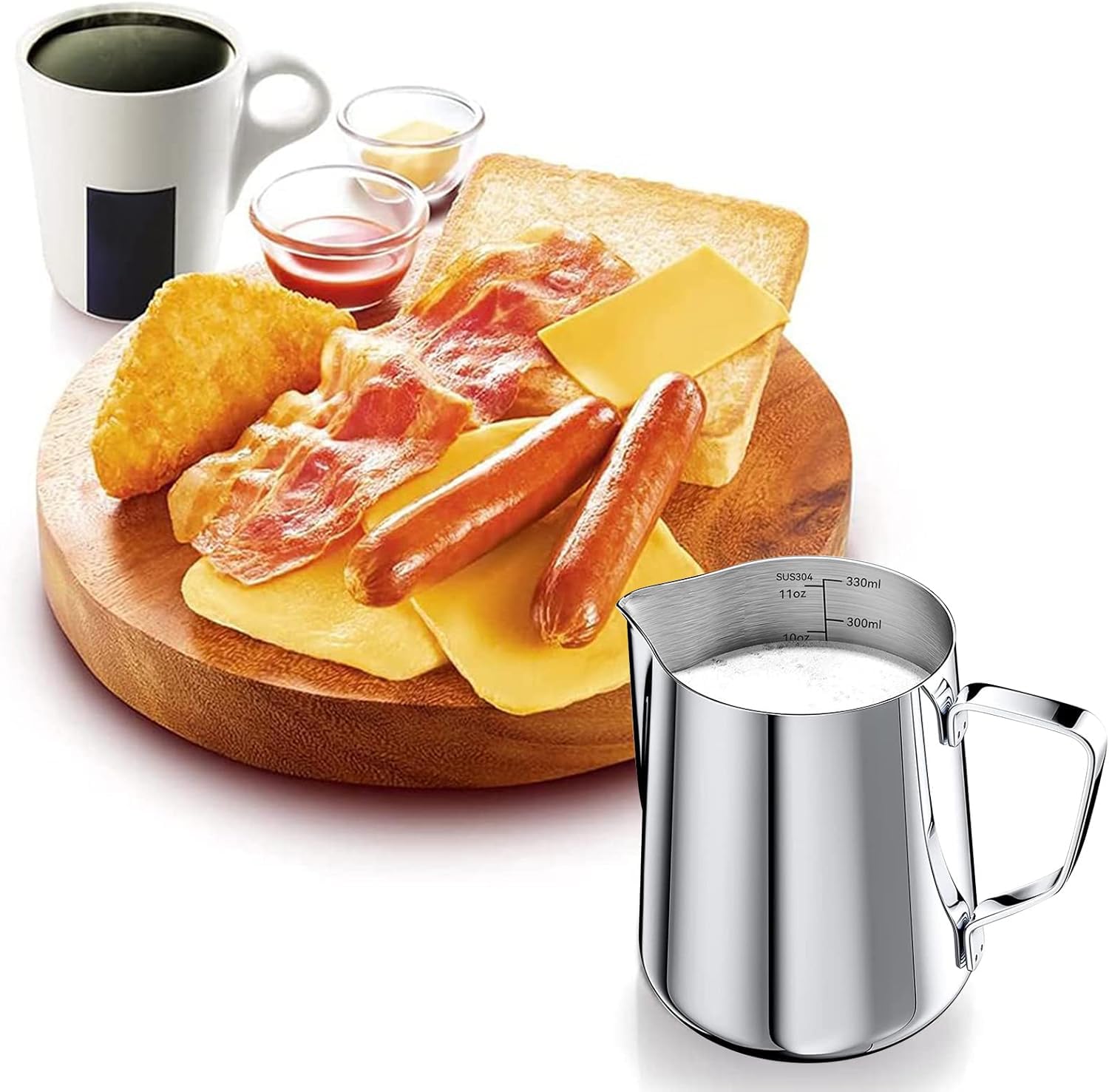 Brocca Per Il Latte Da 350 Ml, In Acciaio Inox, 12 Oz/350 Ml, Per