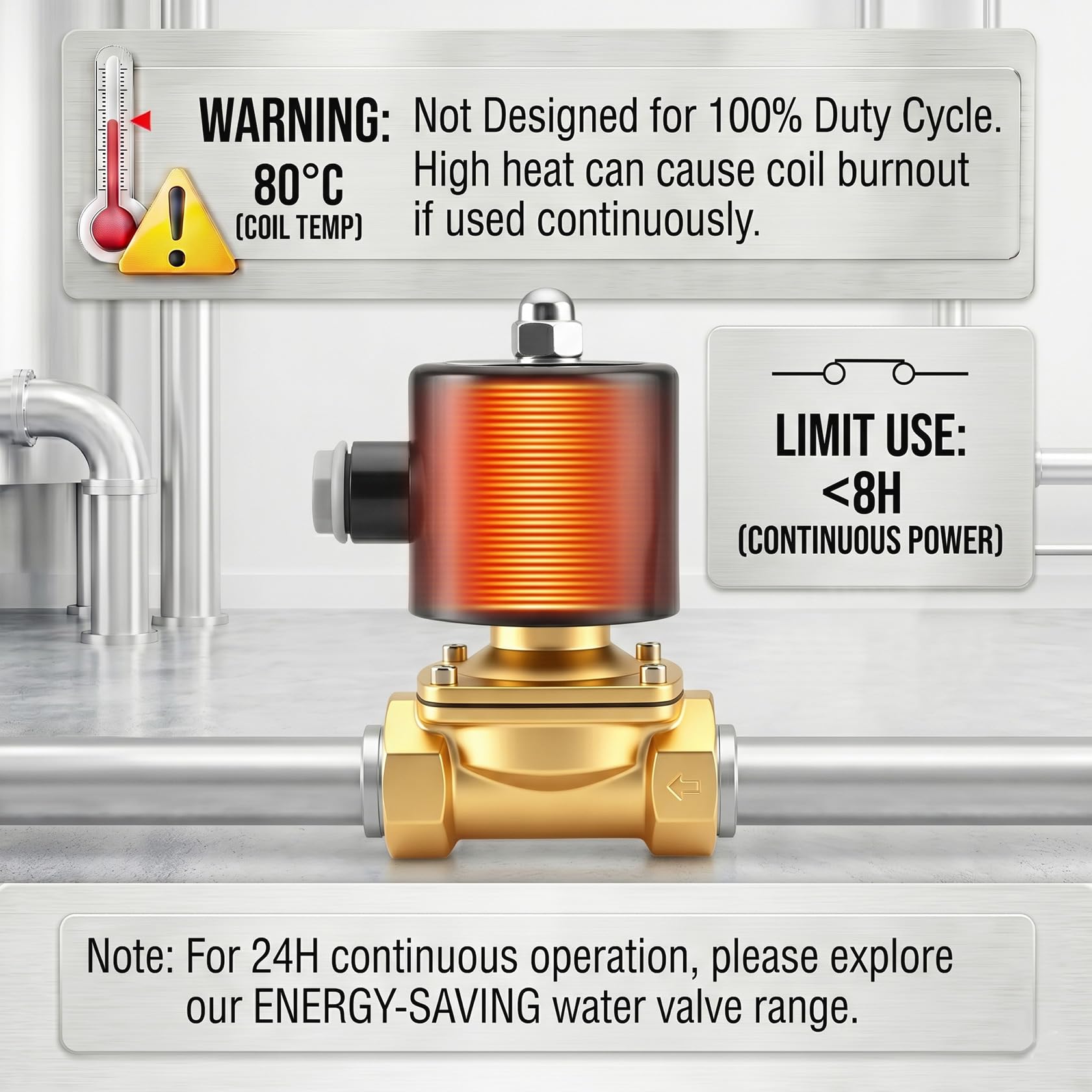 Heschen Válvula solenoide eléctrica de latón, 2W-400-40, PT 1-1/2'', AC220V, aire de agua de acción directa, válvula de reemplazo normalmente cerrada
