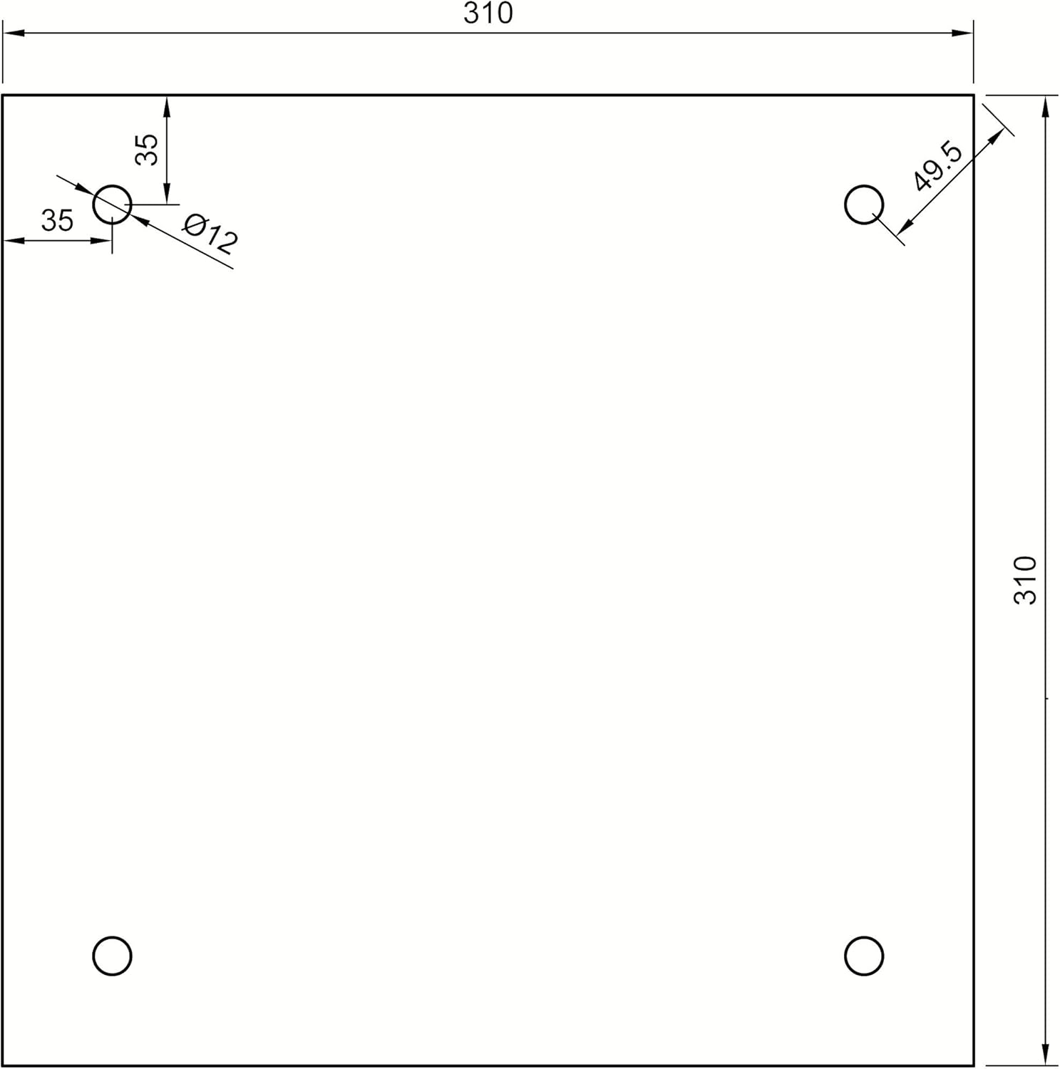 KEENOVO Silicone Heater 310x310mm for Creality CR-10 3D Printer Bed w/Screw Holes (120V)