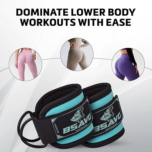 Miniatura 17 de Correa de tobillo para accesorios de máquina de cable Tobillera de gimnasio para patadas, entrenamientos de glúteos, extensiones de piernas