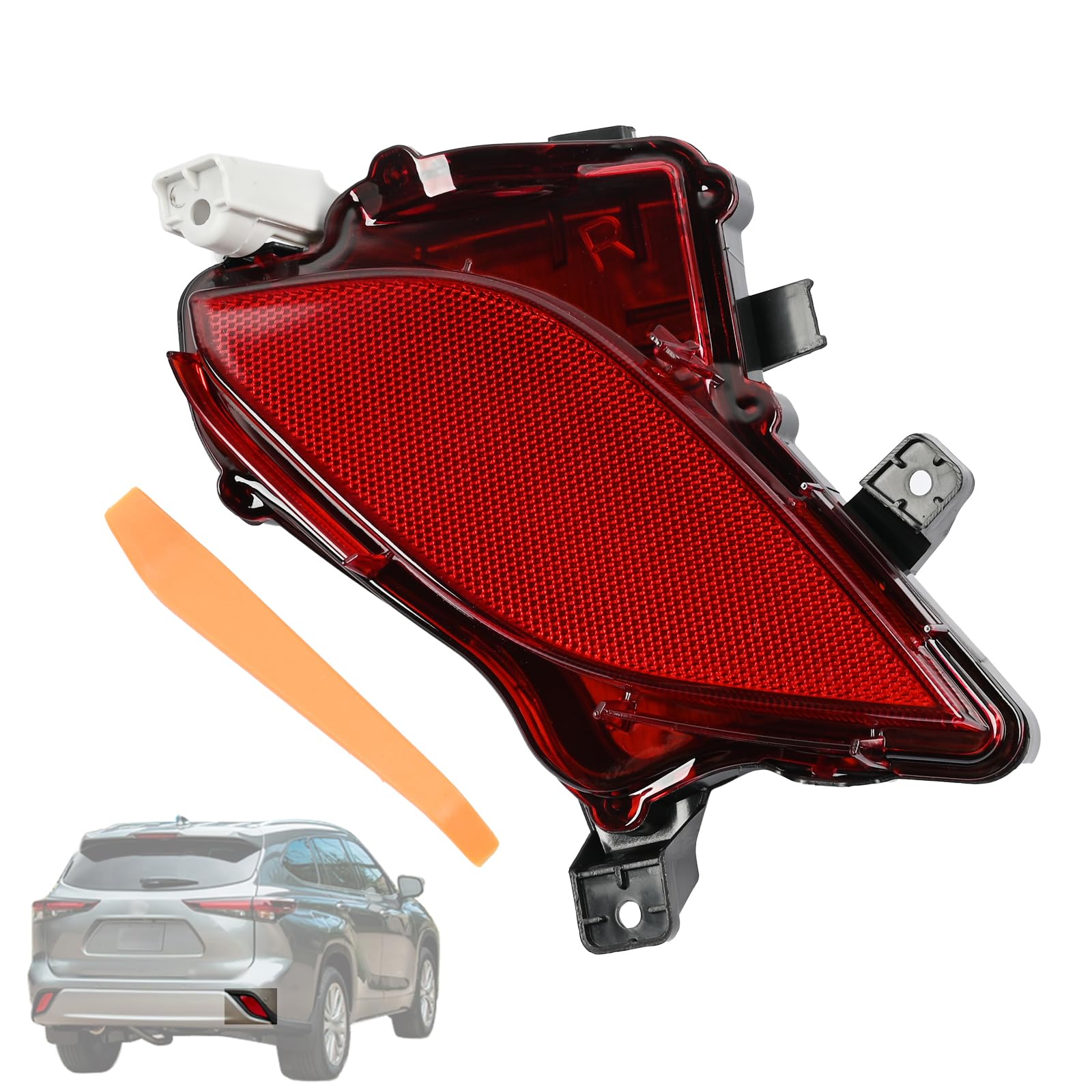 81480-0E060 Rear Passenger Side Bumper Reflector Light Lamp Fit for Toyota Highlander 2020 2021 2022 2023 Right Side