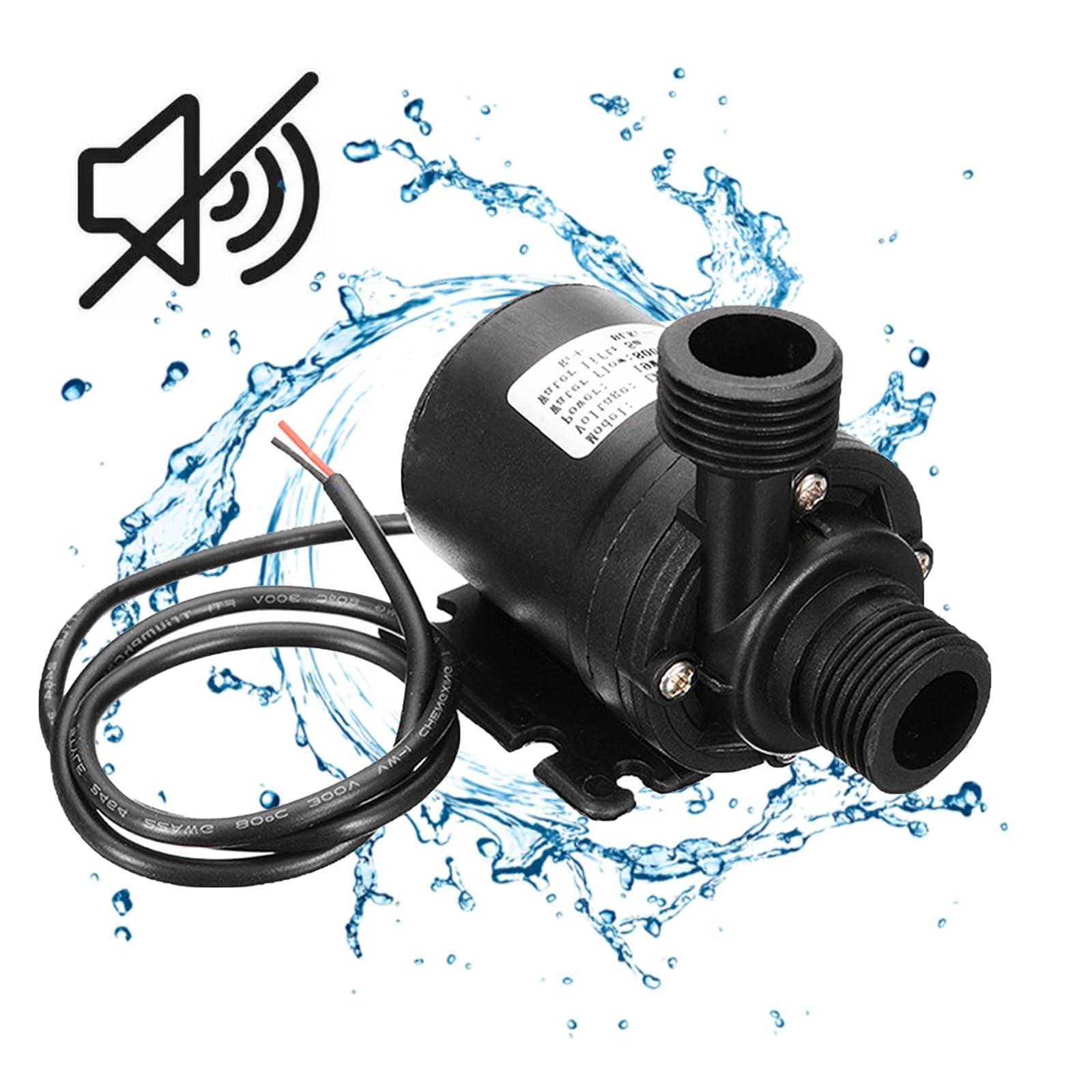 Pompe à Eau Submersible sans Balai, DC 12V Pompe a Eau, 800L/H 5m Mini Pompe à Eau Submersible, Pompe Pour bassin, aquarium, fontaine solaire
