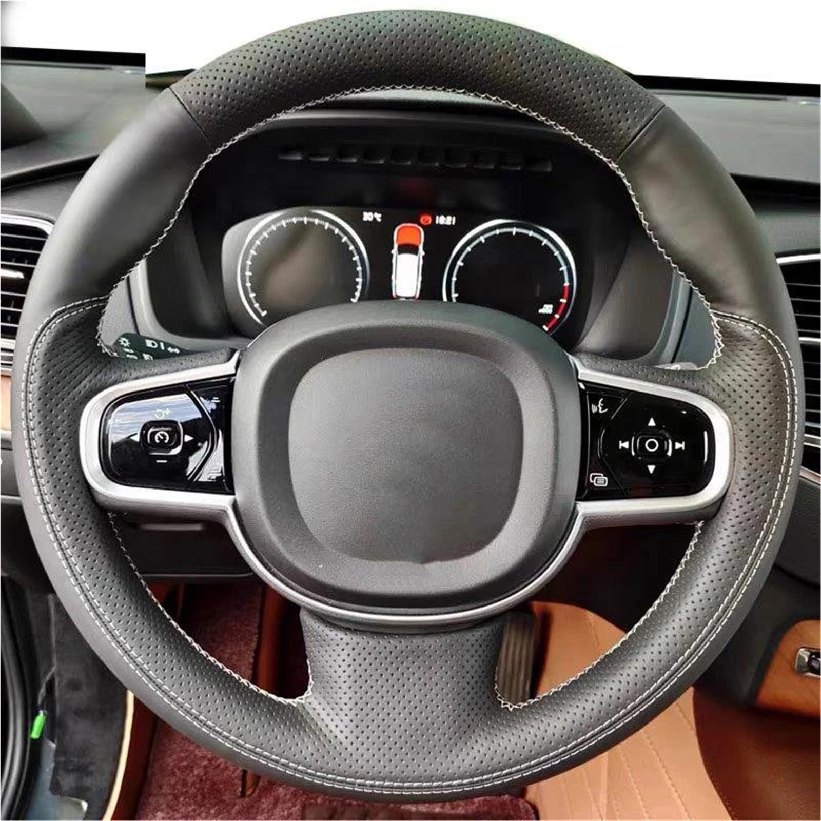 Auto Lenkrad Schutzhülle Zubehör Für Volvo XC90 XC60 V90 V60 S90 S60 Rutschfest(Schwarz)