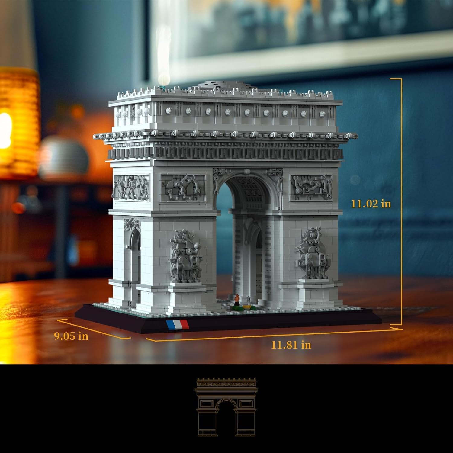 Architecture The Arc de Triomphe in Paris, Architectural Model Kit, Collectible Building Set for Adults, Build and Display Souvenir, Gift Idea for Lovers of History, Travel and Art（4436PCS）