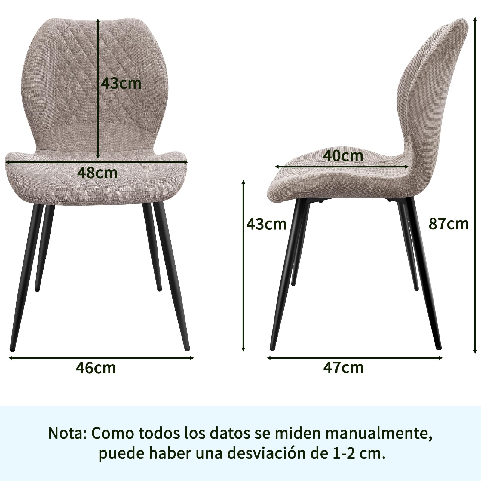JIJIAN Pack de 6 Sillas de Comedor, Sillas de Cocina, Sillas de Salón