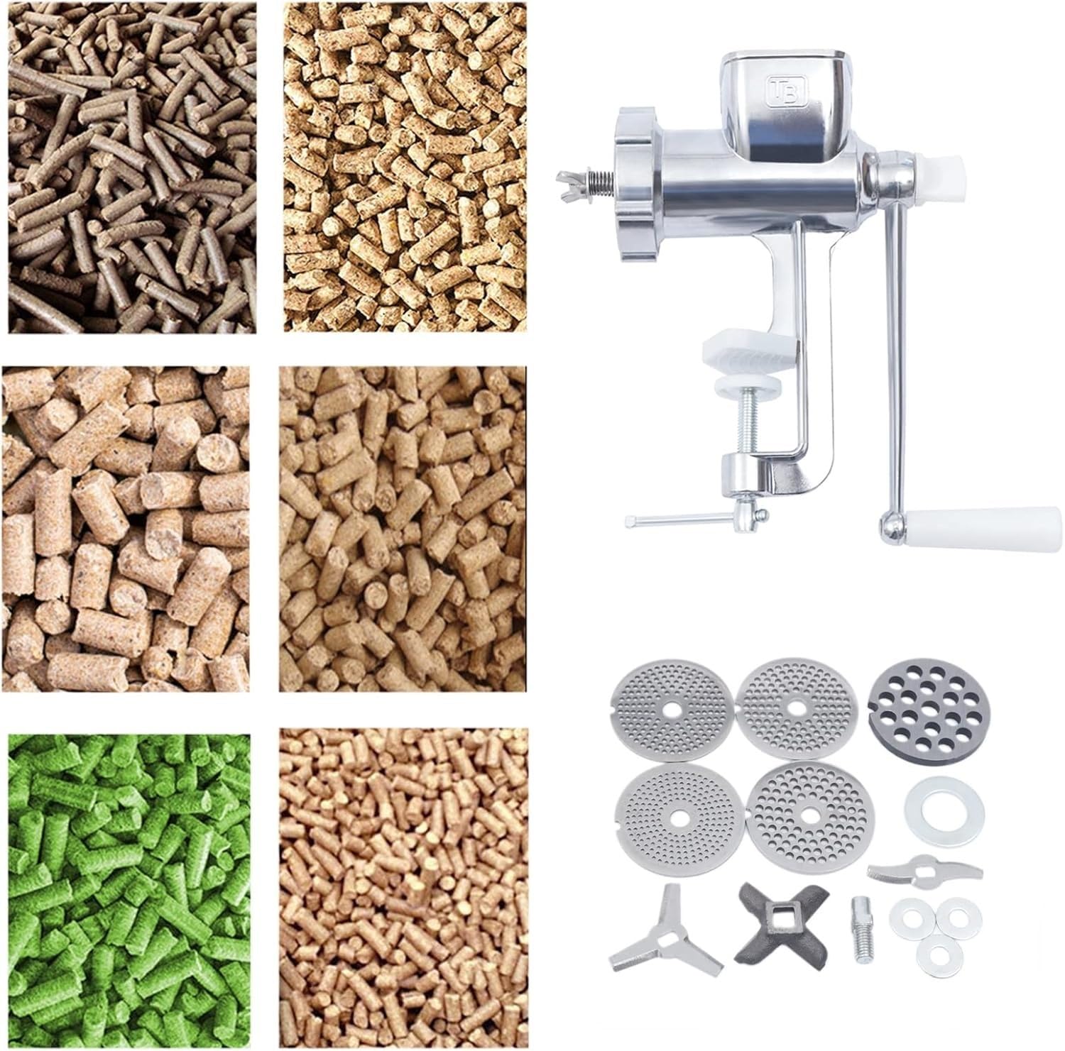 Macchina for Pellet di mangime Manuale, Macchina for Pellet di Cibo for Cani e Gatti, granulatore for Esche da Pesca for Uccelli for la casa, Negozi di Animali, Zoo(5mm)