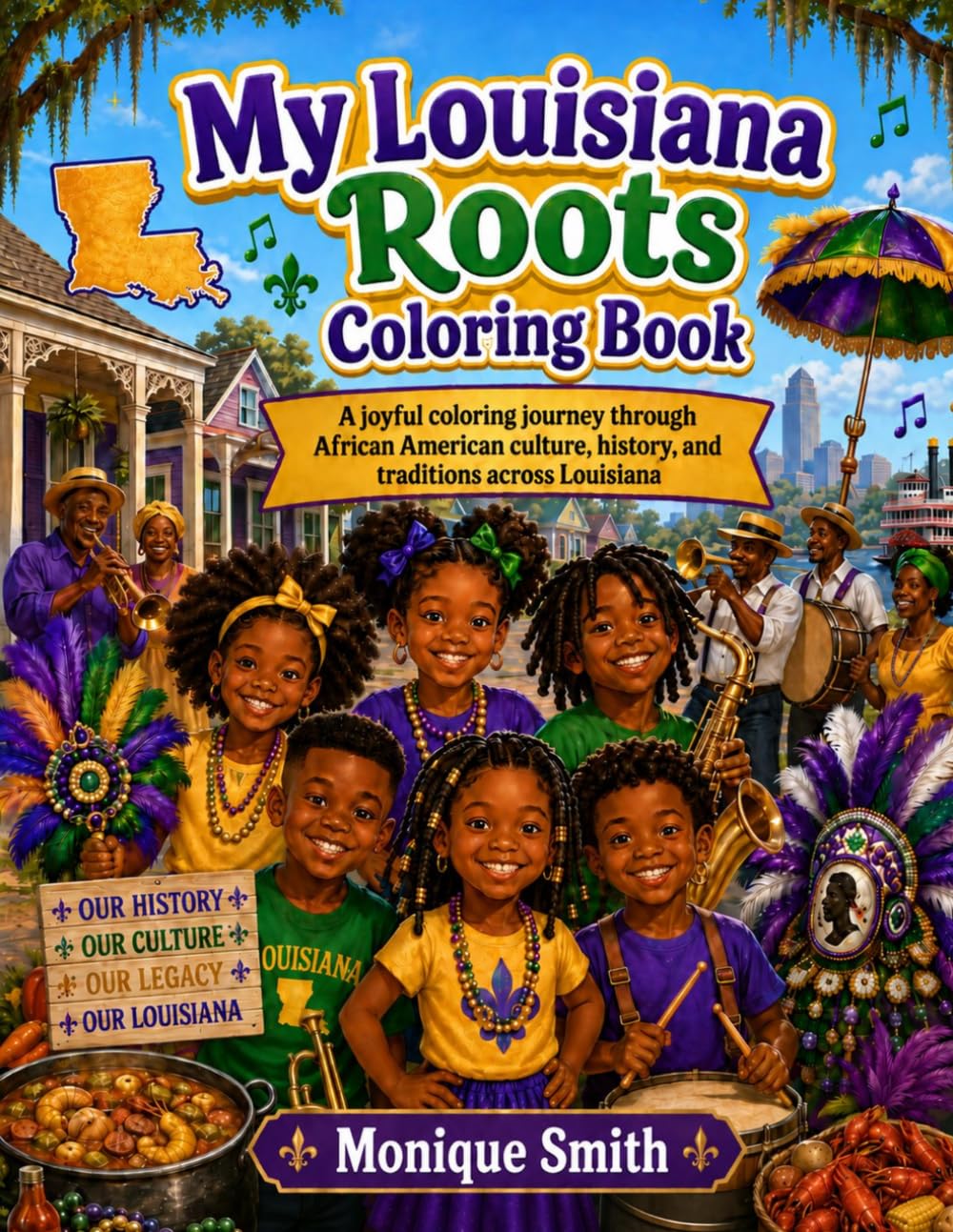 My Louisiana Roots Coloring Book: A Joyful Coloring Journey Through African American Culture, History, and Traditions Across Louisiana