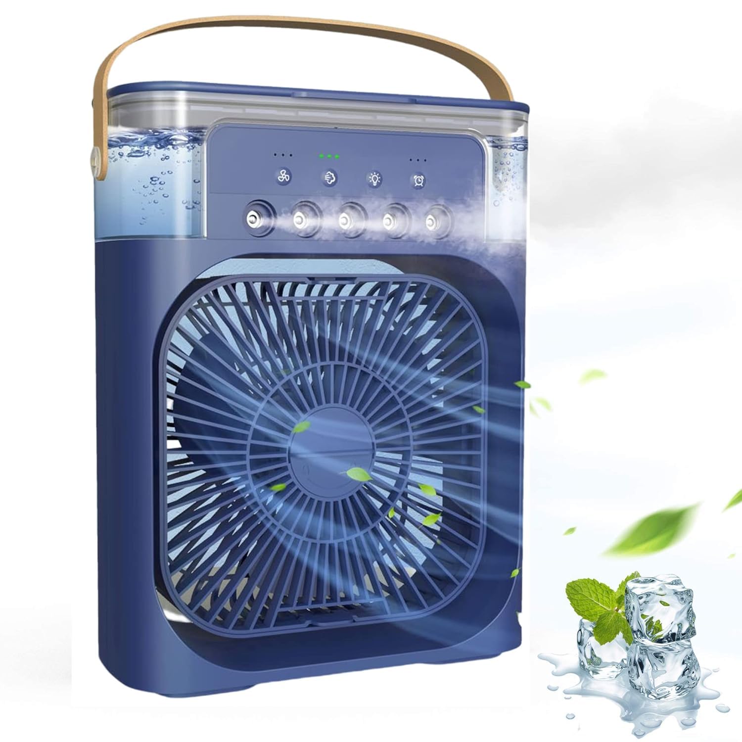 Drumstone ( 𝗦𝗽𝗲𝗰𝗶𝗮𝗹 𝟭𝟬 𝗬𝗲𝗮𝗿𝘀 𝗪𝗮𝗿𝗿𝗮𝗻𝘁𝘆 Portable Mini Air Cooler 3-Speed Fan with Water Spray Humidification & 7-Color LED Light for Home, Office, and Travel Comfort_Multicolor-picture-15