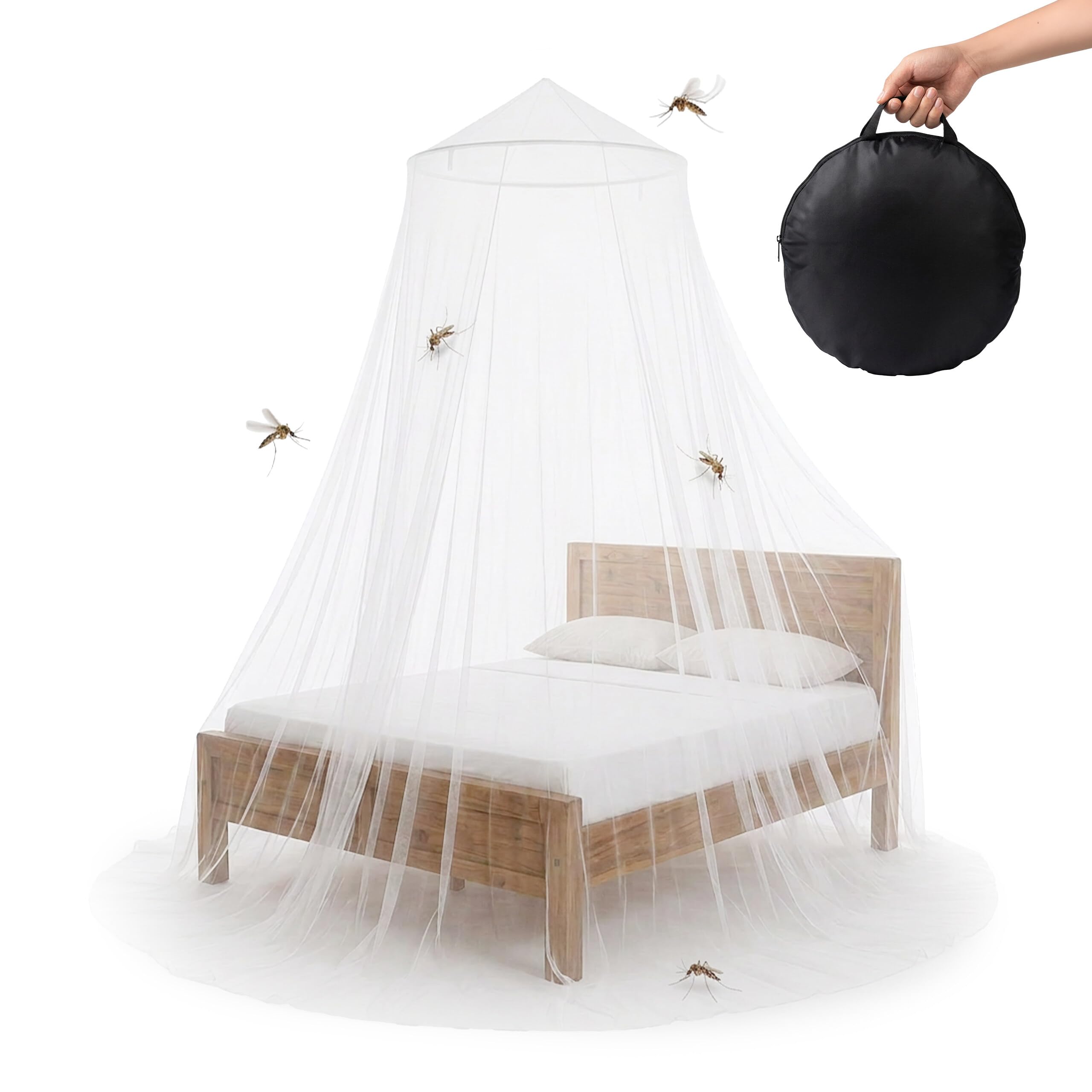 Relaxdays Moskitonetz Bett 250 cm Weiß