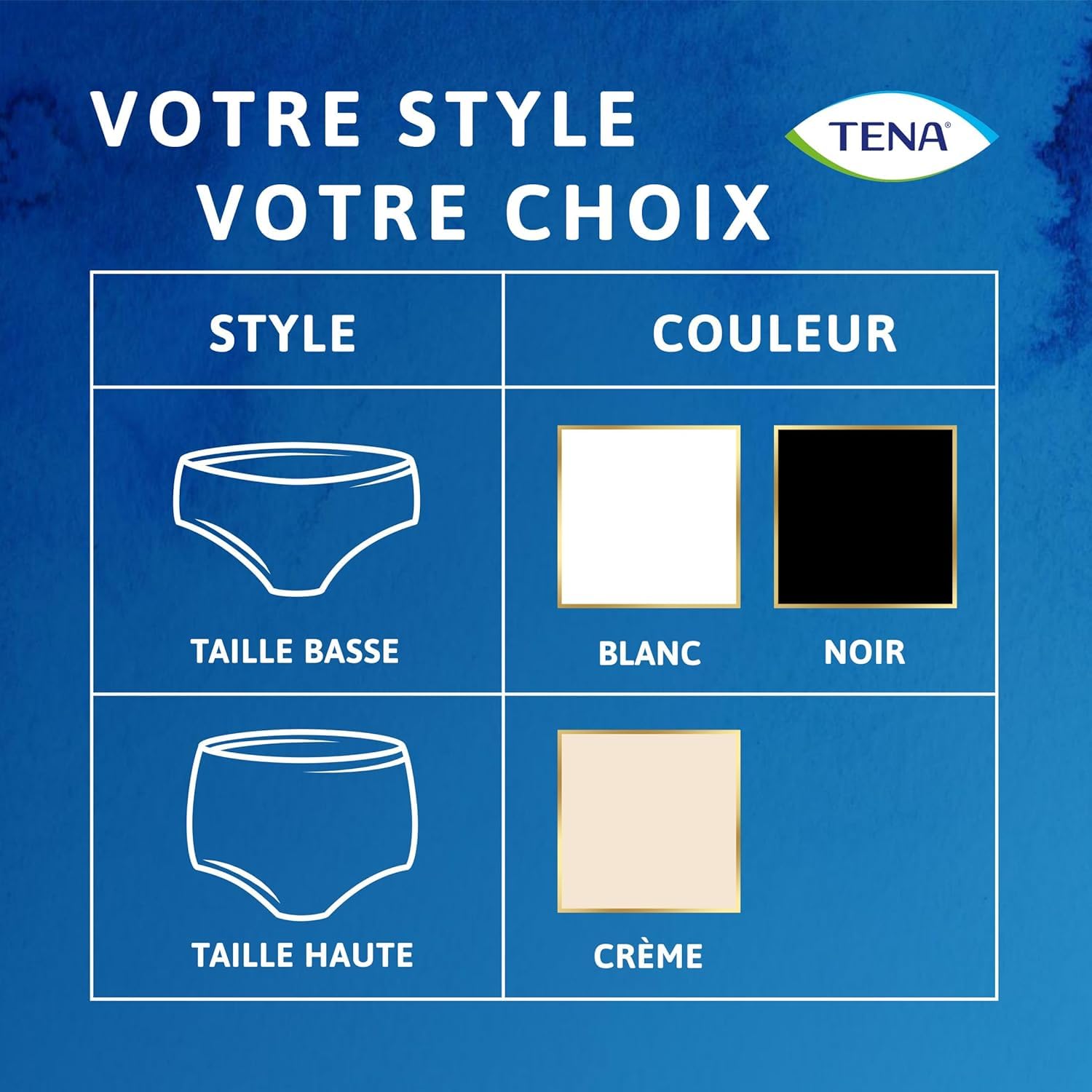 TENA Silhouette Normal Taille Basse Sous-vêtements Absorbants Jetables Incontinence Femme Blanc Taille M 36 Culottes