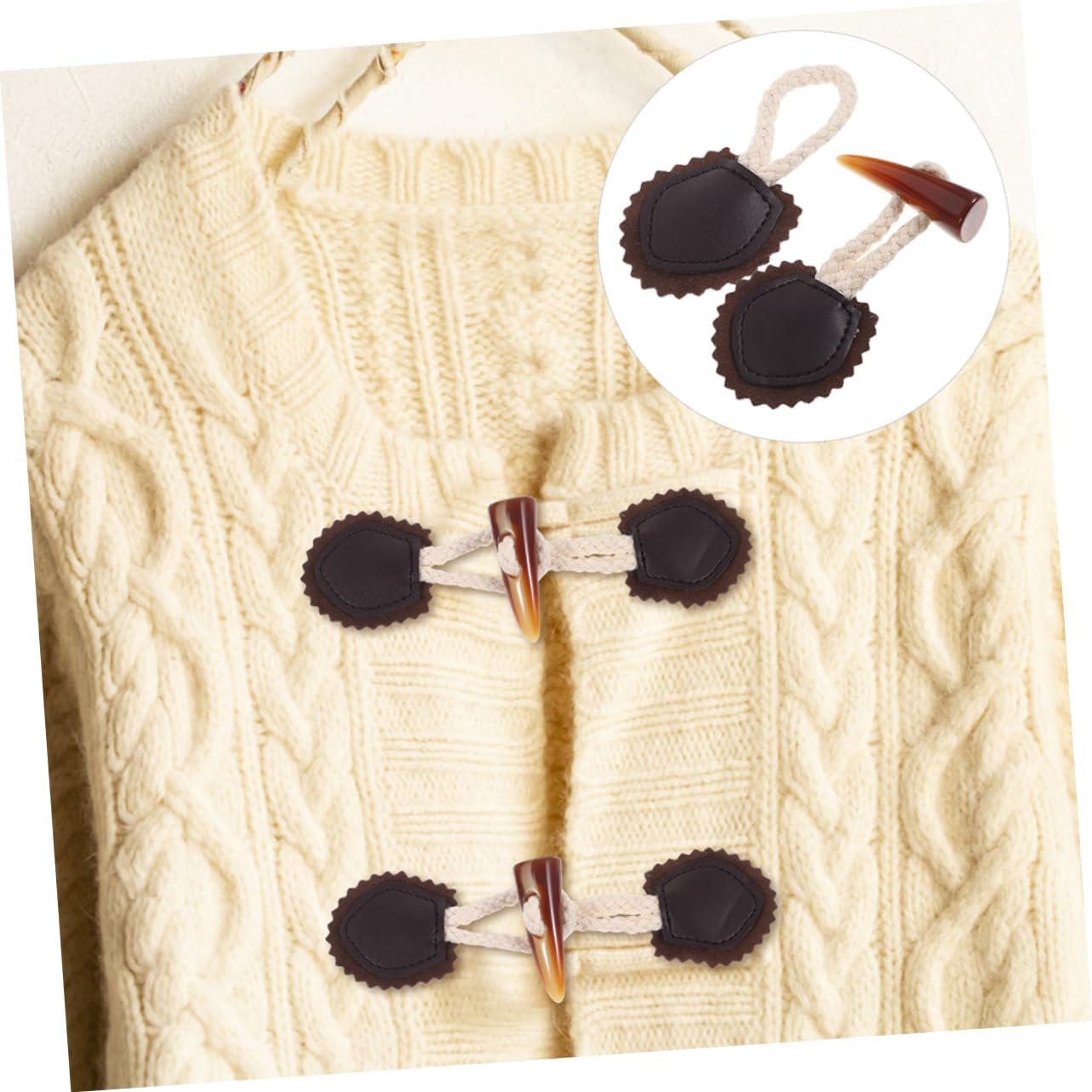 Amazon | Sewroro 6組対ホーントグルボタン レザーカバー付き