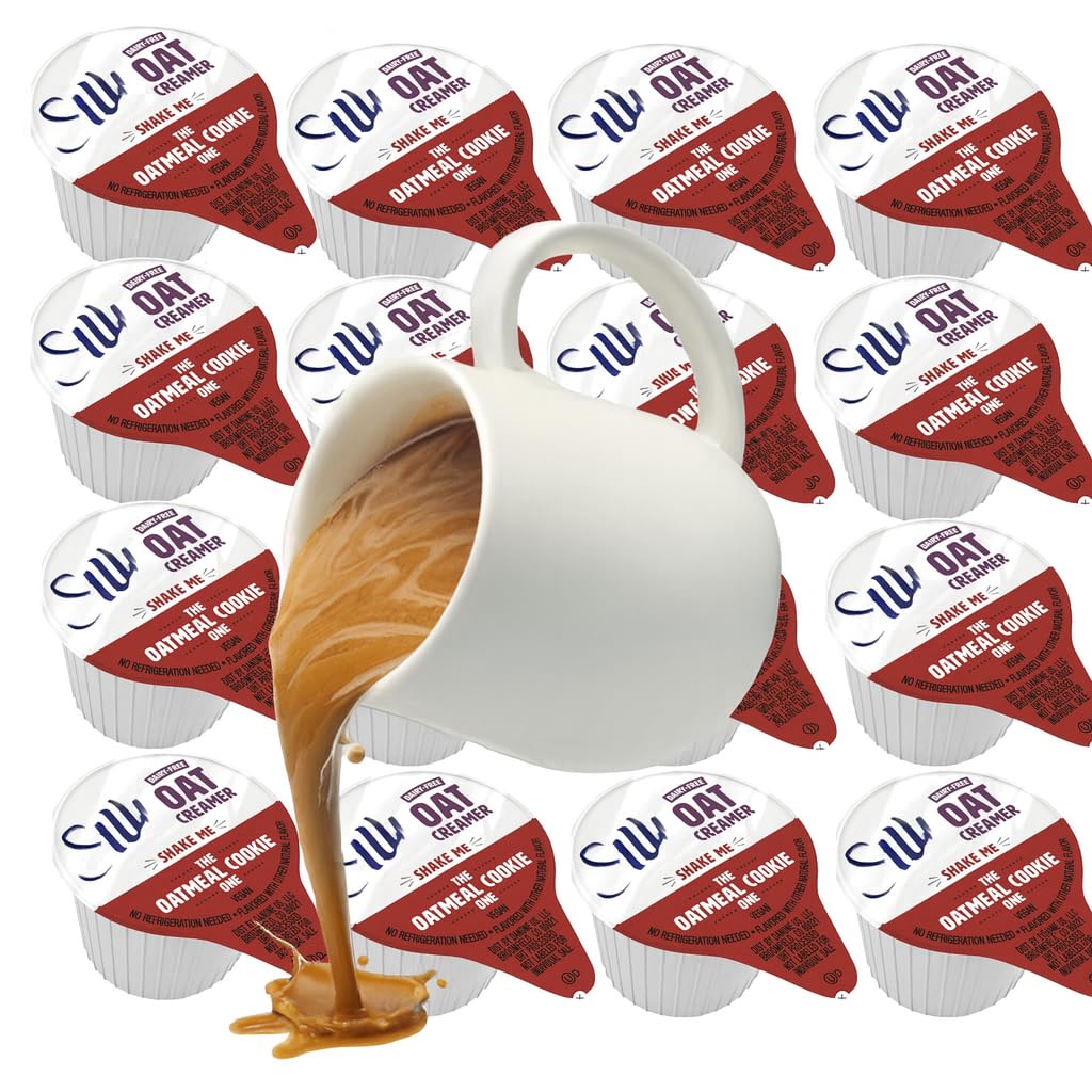 Oat Creamer Cups – Oatmeal Cookie Flavor, Dairy-Free Oat Milk Coffee Creamer, Plant-Based, Shelf-Stable, No Refrigeration Needed, Non-GMO, 50 Count (0.5 fl oz Each)