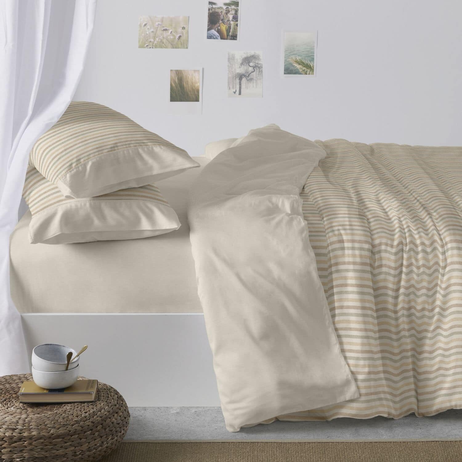 Burrito Blanco Duvet Covers, Cotton, Camel, Ancho de 135