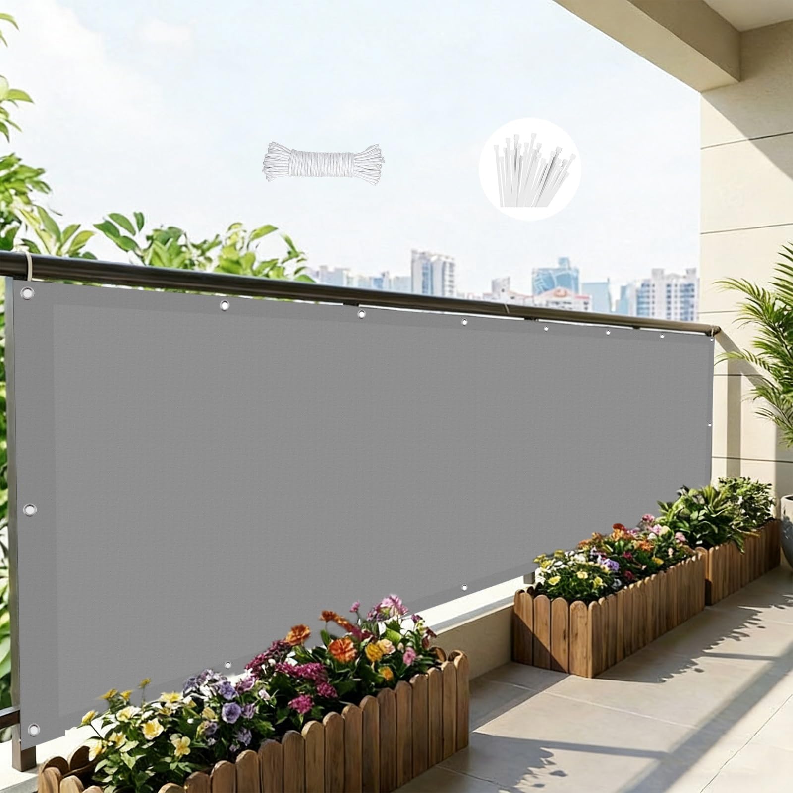 Brise-vent de jardin résistant à l'eau et aux intempéries avec protection UV