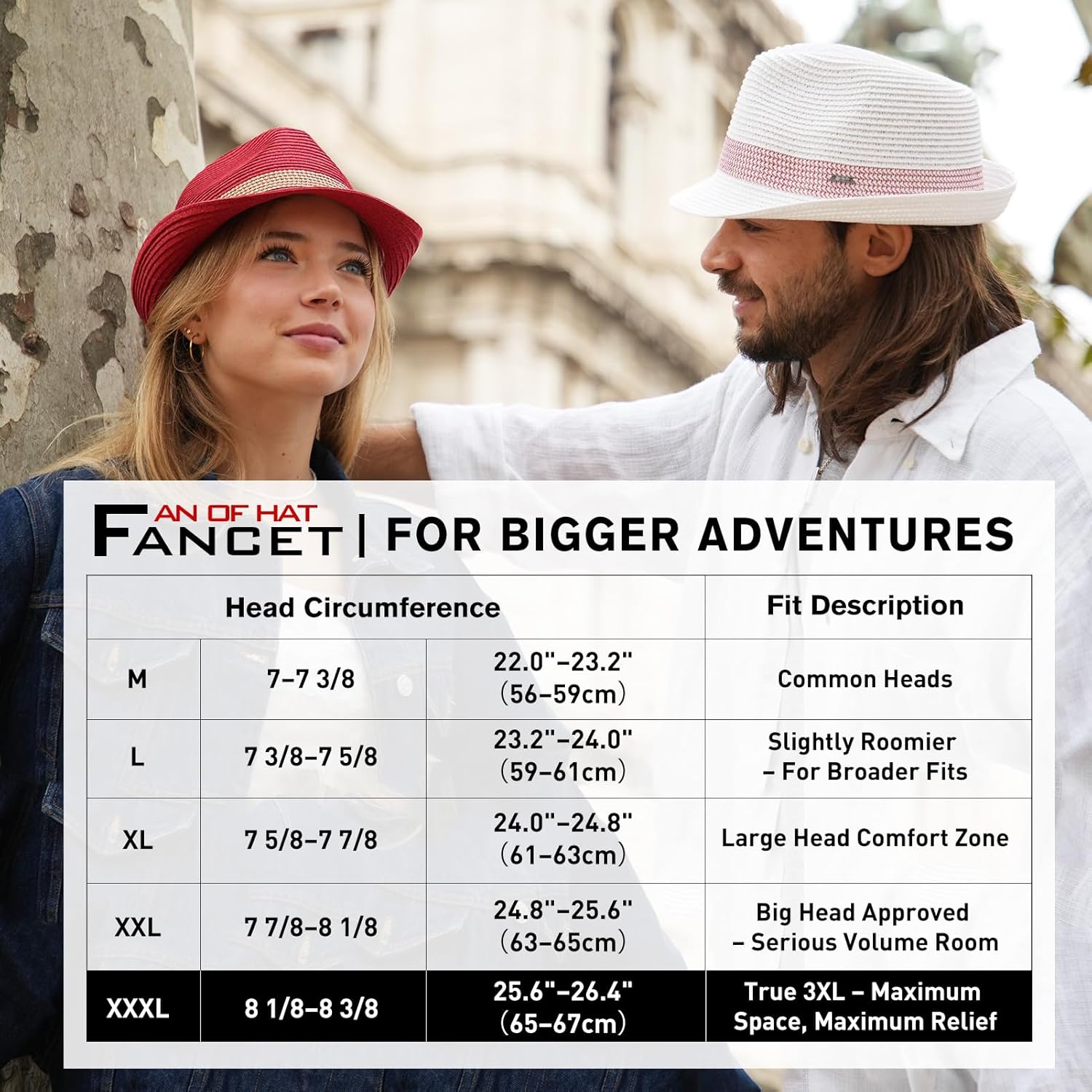 Fancet Packable Straw Fedora Panama Sun Summer Beach Hat Cuban Trilby Men Women 56-67cm - Image 2