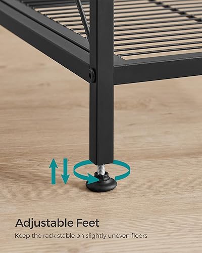 Miniatura 6 de SONGMICS Estante de almacenamiento de metal de 4 niveles, estantería con marcos laterales en X, malla densa, 12.6 x 31.5 x 44.3 pulgadas, para