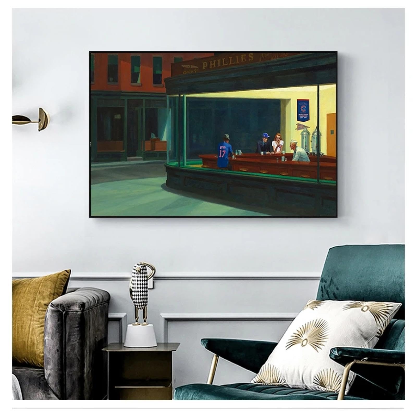 Tableau Nighthawks Edward Hopper une impression sur toile premium - 8