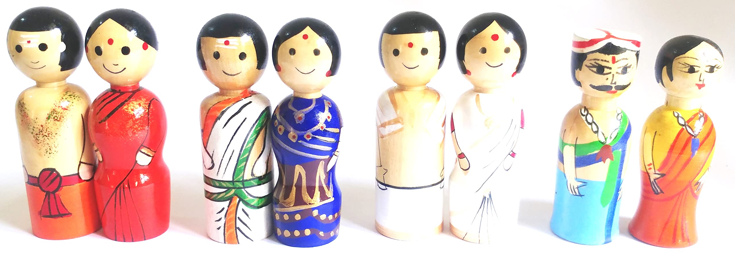 Crafts India Handcrafted channapatna Wooden South India Couple Dolls/Toys, Combo - 10 cms (B07Y6M3XYK) Amazon Price History, Amazon Price Tracker
