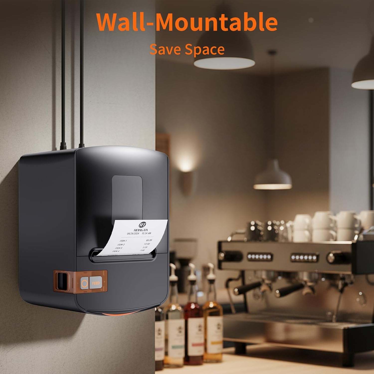 Rongta Thermal Receipt Printer, 80mm High-Speed POS Printer with Auto Cutter, 250mm/s, Ideal for Kitchen & Small Business, Compatible with Windows, Linux, MacOS - Image 3