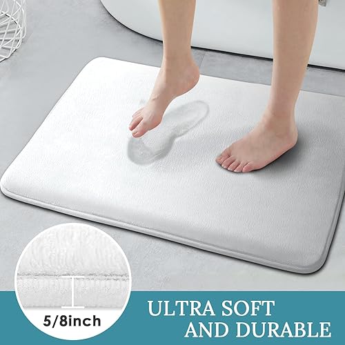 Miniatura 3 de Juego de 3 alfombras de baño de espuma viscoelástica, antideslizantes y de secado rápido, alfombras de baño de terciopelo ultra suave para baño,