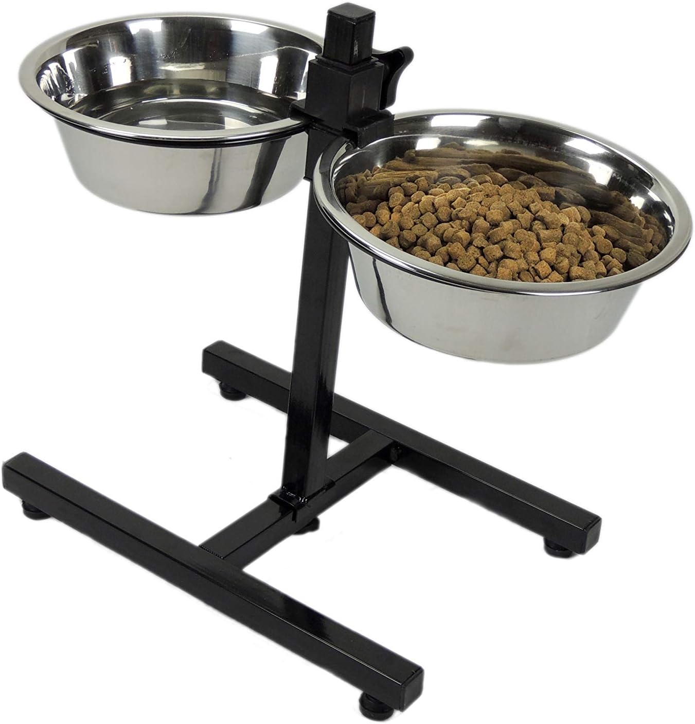 Classic Pet Products Adjustable Double Feeder High Stand with 2 x 1700 ml Stainless Steel Dishes